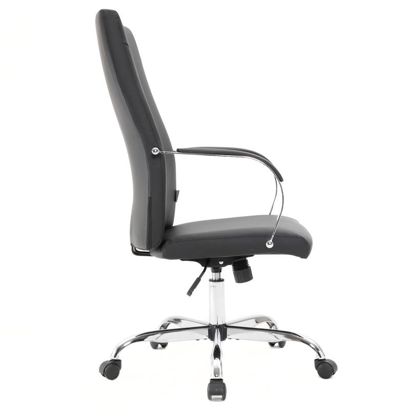 20 PCS Sonora Ergonomic High-Back Leather Desk Office Chair with Chrome Base and Tilt for Home Office - Black