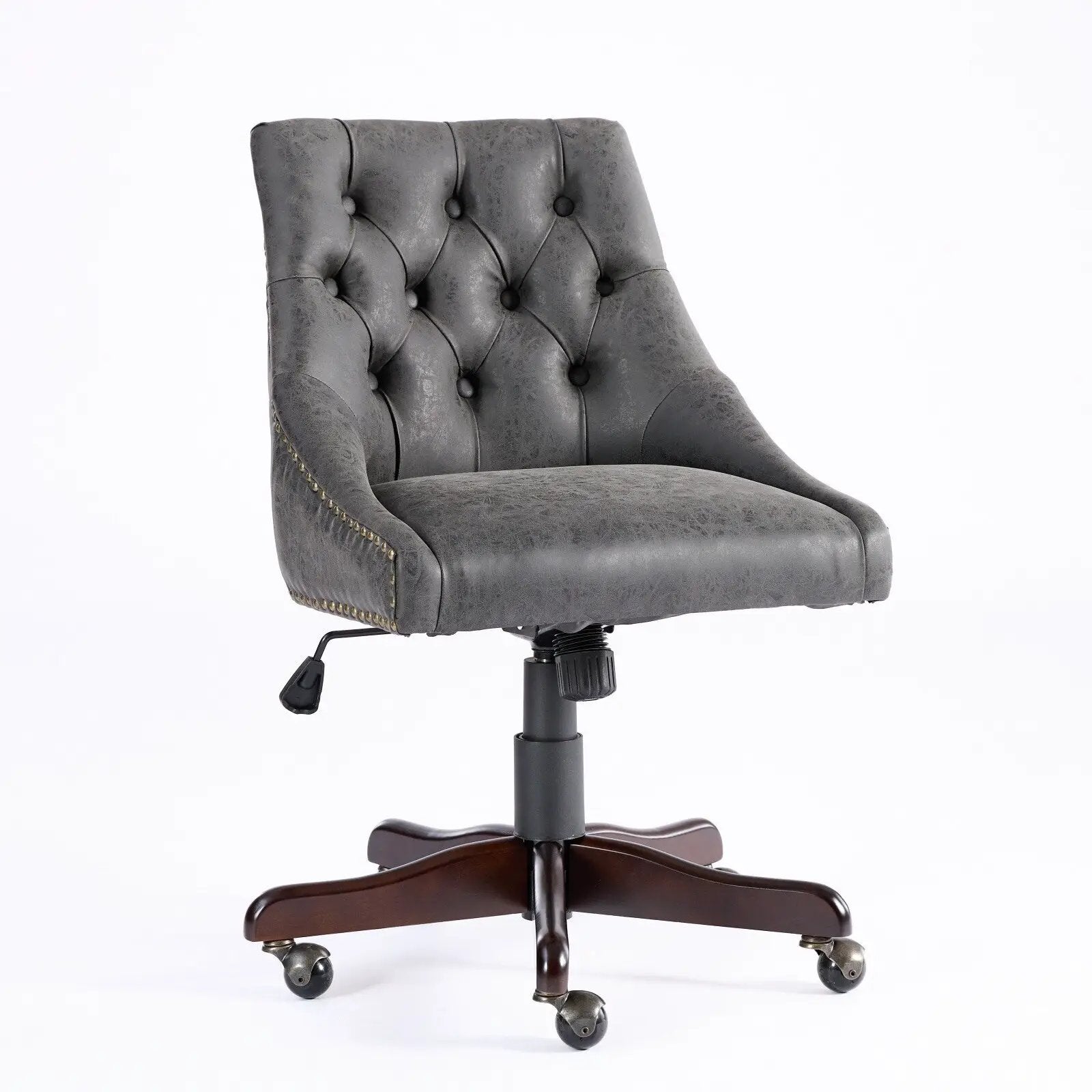 Medieval Retro Style Sheepskin Pattern Fabric Home Office Chair with Lift, Swivel and Recline Functions