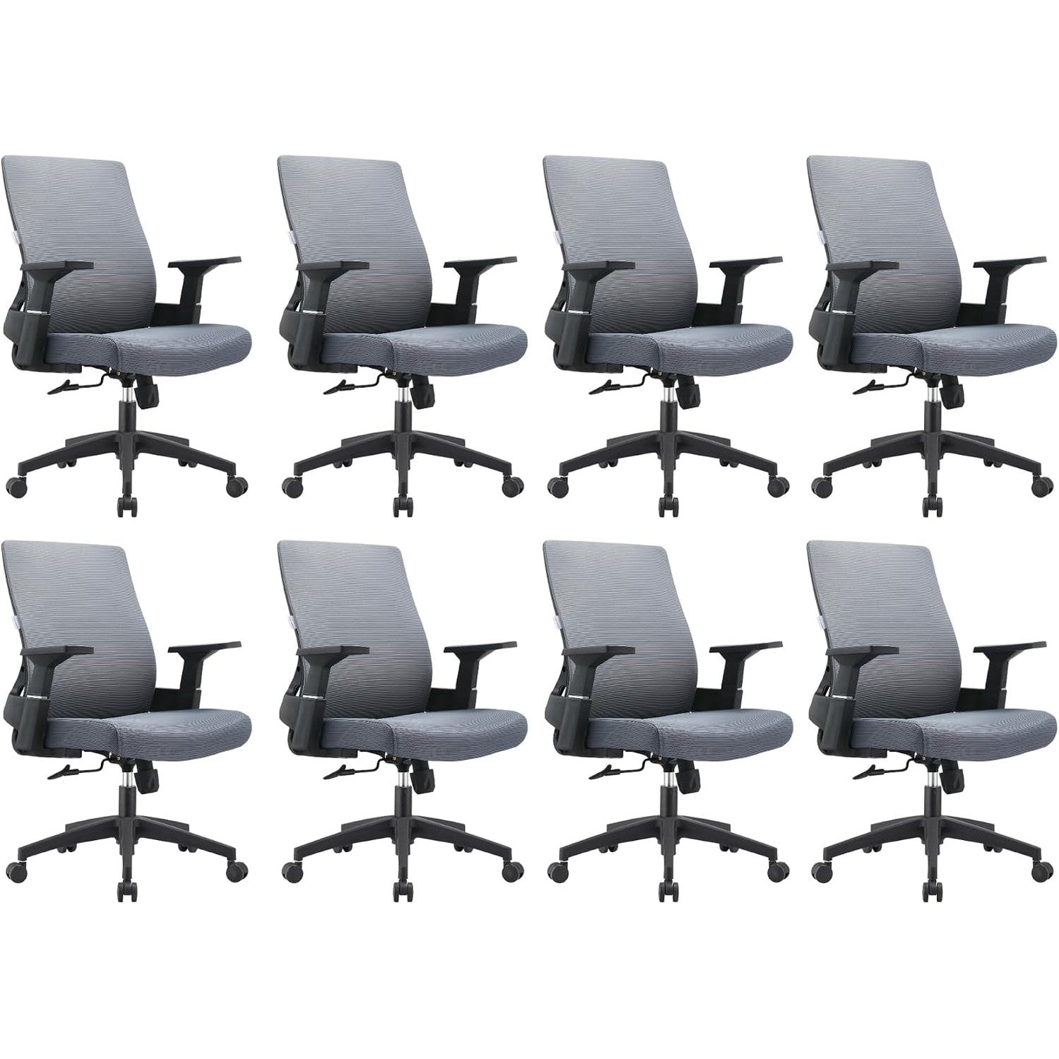 Leisuremod Ergonomic Office Chair, 360 Degree Swivel & Tilt with Rolling Wheels, Adjustable Height, Grey