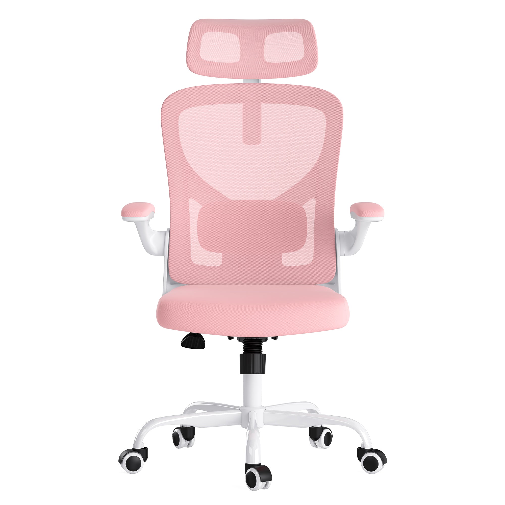 Ergonomic Office Chair With Headrest And Pink Lumbar Support - Platinum-Level Office Chairs