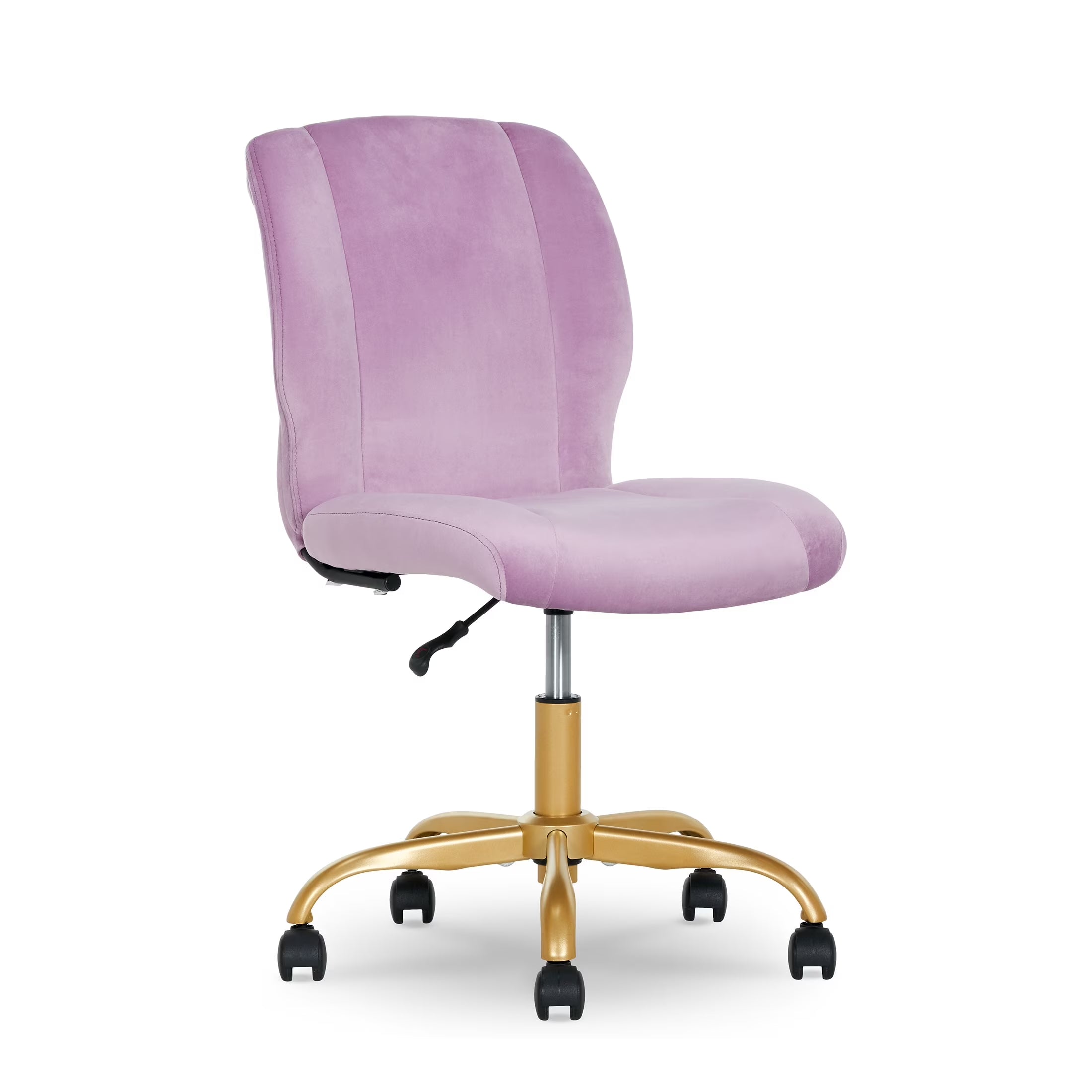 Mainstays Plush Velvet Office Chair, Lilac Bloom