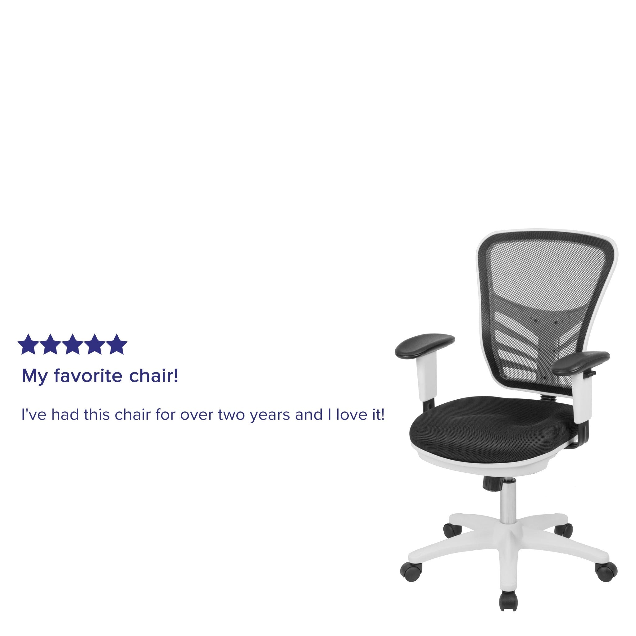 Mid-Back Black Mesh Multifunction Executive Swivel Office Chair with White Frame