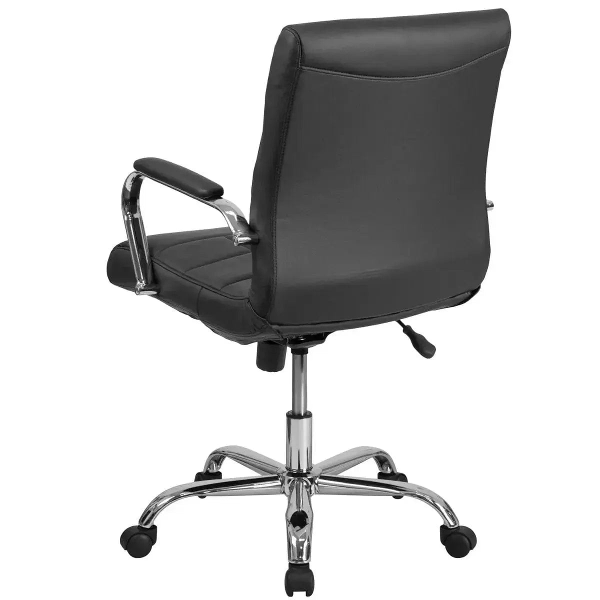 Flash  Mid-Back Vinyl Executive Swivel Office Chair with Chrome Base and Arms Platinum-Level Office Chairs