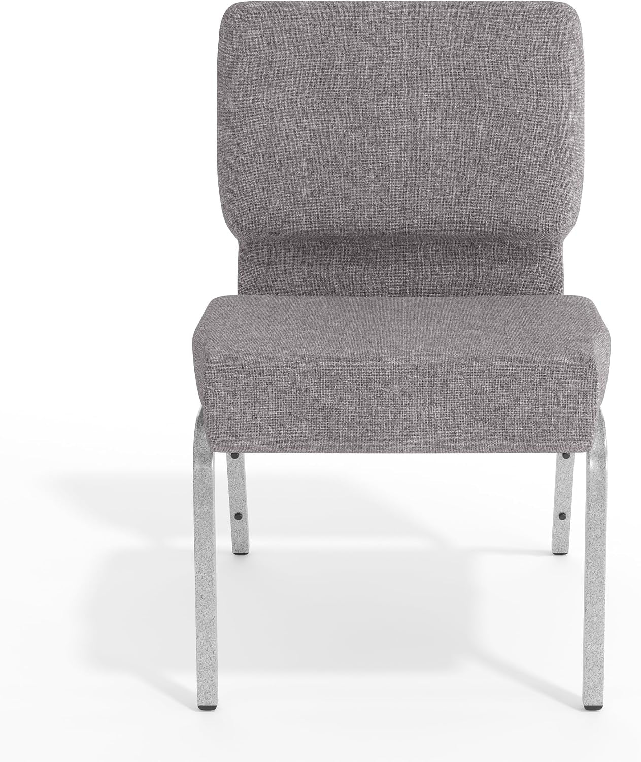 Flash Furniture HERCULES Series 21''W Stacking Church Chair in Gray Fabric - Silver Vein Frame