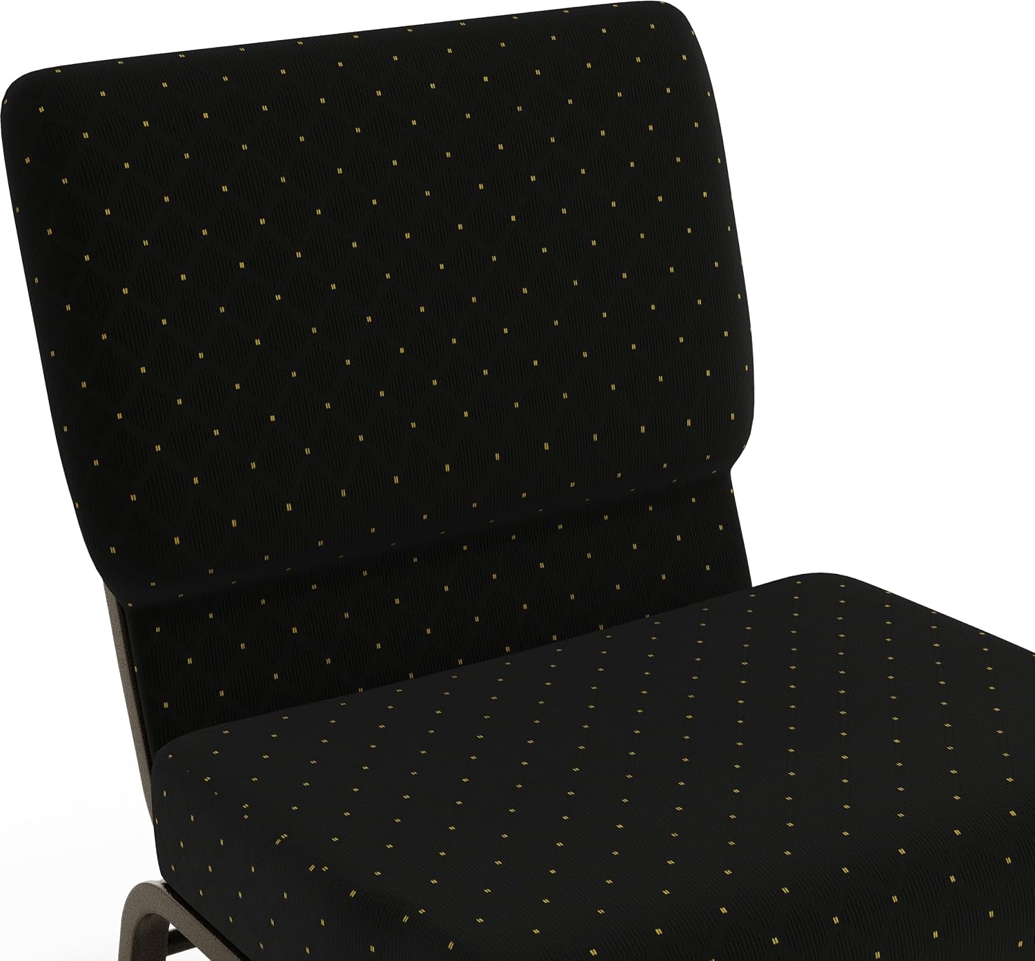 Flash Furniture HERCULES Series 21''W Church Chair in Black Dot Patterned Fabric with Cup Book Rack - Gold Vein Frame