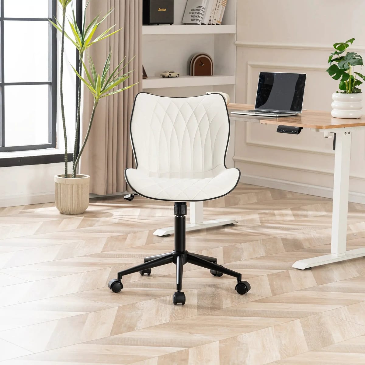 Swivel Armless Desk Chair Office Chairs Makeup Vanity Chair
