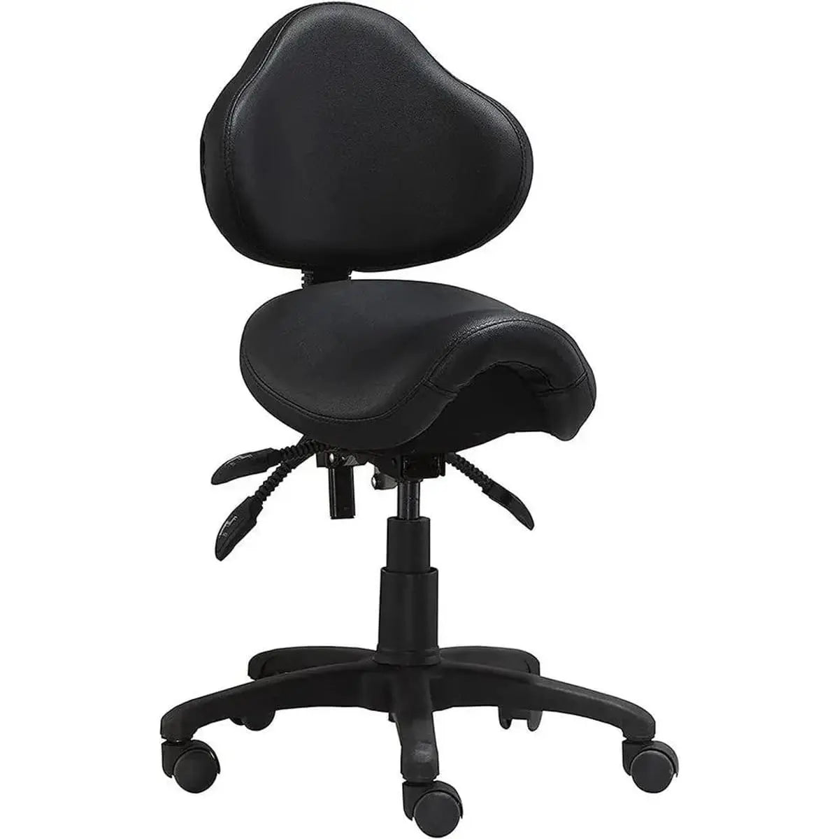 Adjustable Black Saddle Stool With Wheels For Dental Office Salon Clinic Lab Ergonomic Tilt Chair ADS