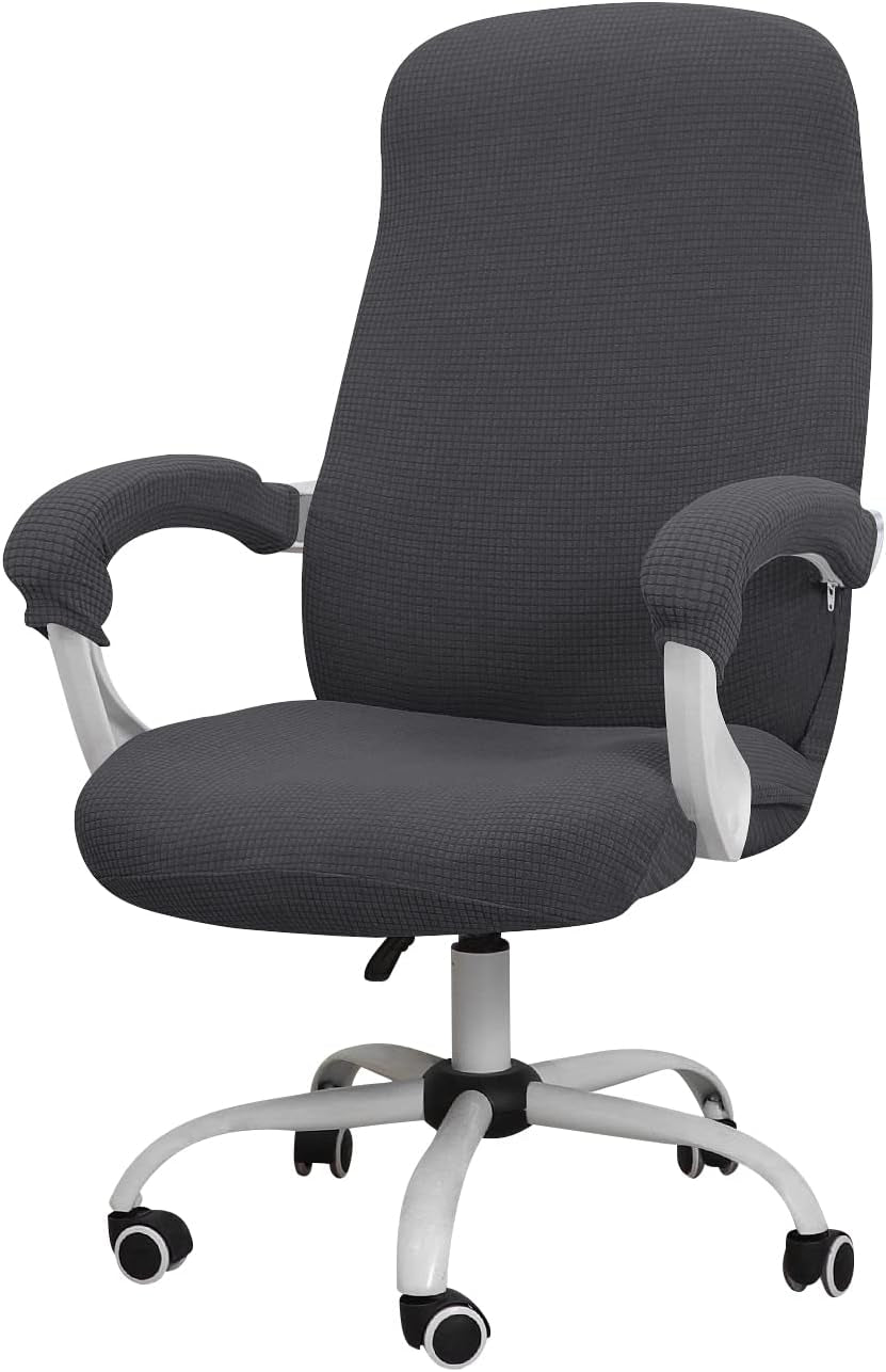 FORCHEER Office Chair Armrest Covers Water Resistant 2PCS Stretch Jacquard Desk Chair Arm Covers for Computer Gaming Chairs Fits 8-13Inch Washable Removable-Black