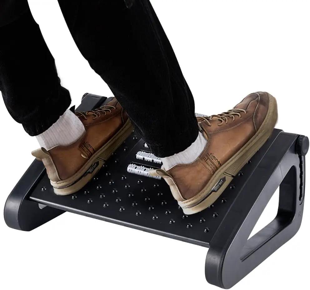 Casazenith Foot Rest, six-height adjustable desk footrest with massage roller