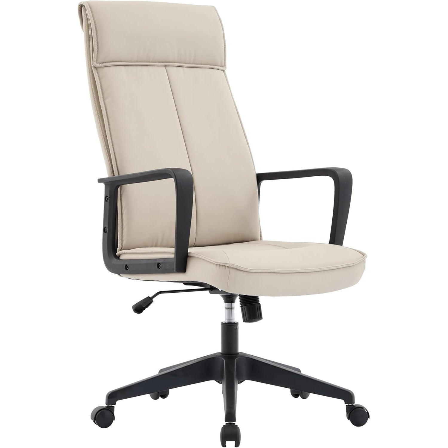 Leisuremod Ergonomic Office Chair High-Back Polyester Adjustable Height Swivel and Tilt with Double Wheel Casters Aiaria Collection in Charcoal