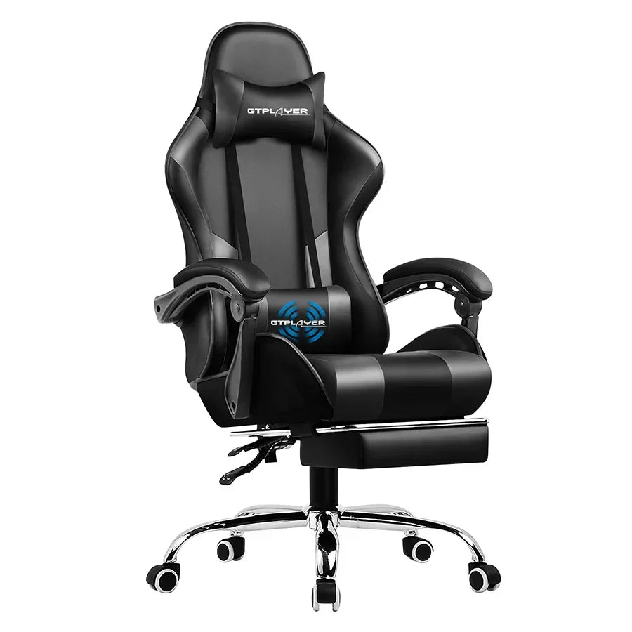 GTPLAYER Gaming Chair With Footrest And Lumbar Support Swivel Headrest by Platinum-Level Office Chairs