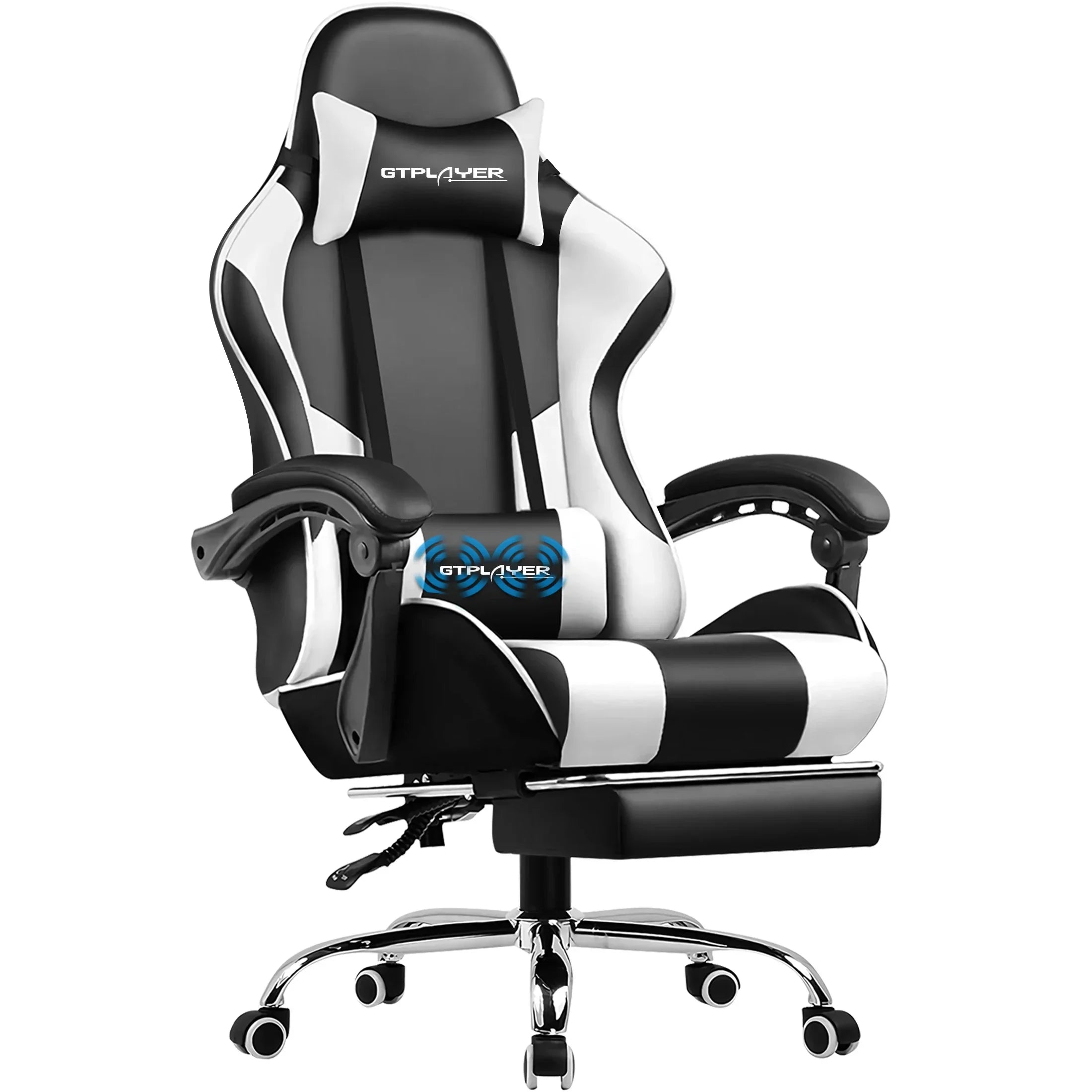 GTPLAYER Gaming Chair With Footrest And Lumbar Support Swivel Headrest by Platinum-Level Office Chairs