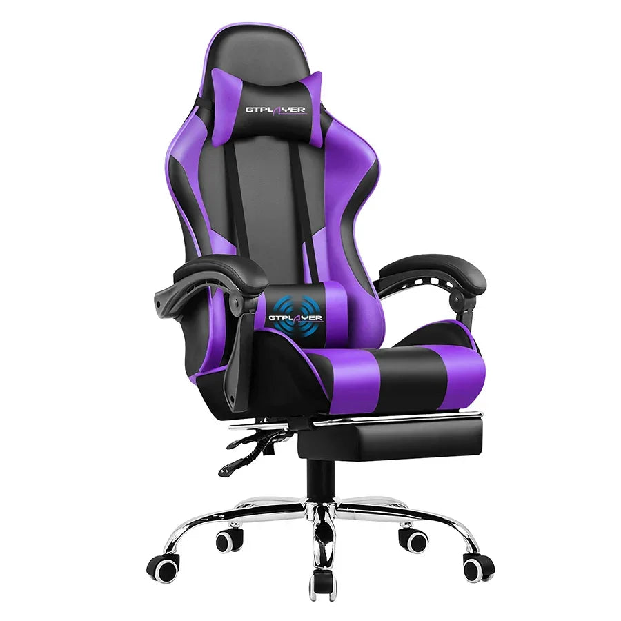 GTPLAYER Gaming Chair With Footrest And Lumbar Support Swivel Headrest by Platinum-Level Office Chairs