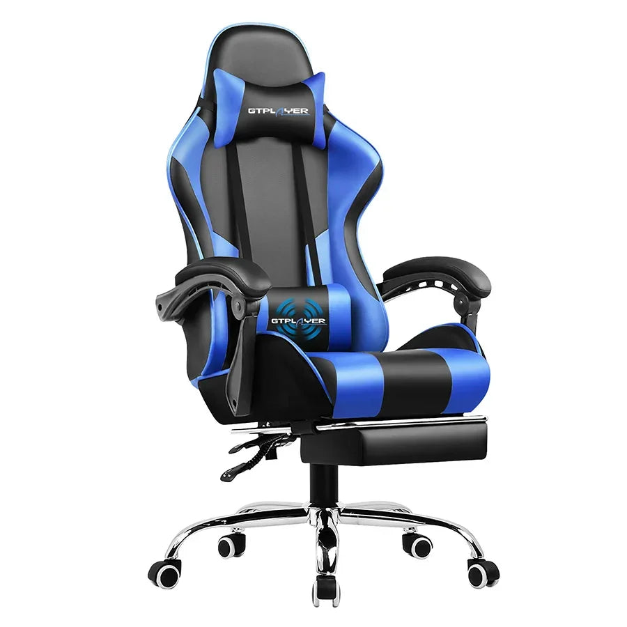 GTPLAYER Gaming Chair With Footrest And Lumbar Support Swivel Headrest by Platinum-Level Office Chairs