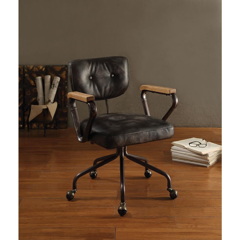 ACME Hallie vintage whiskey top grain leather office chair front view