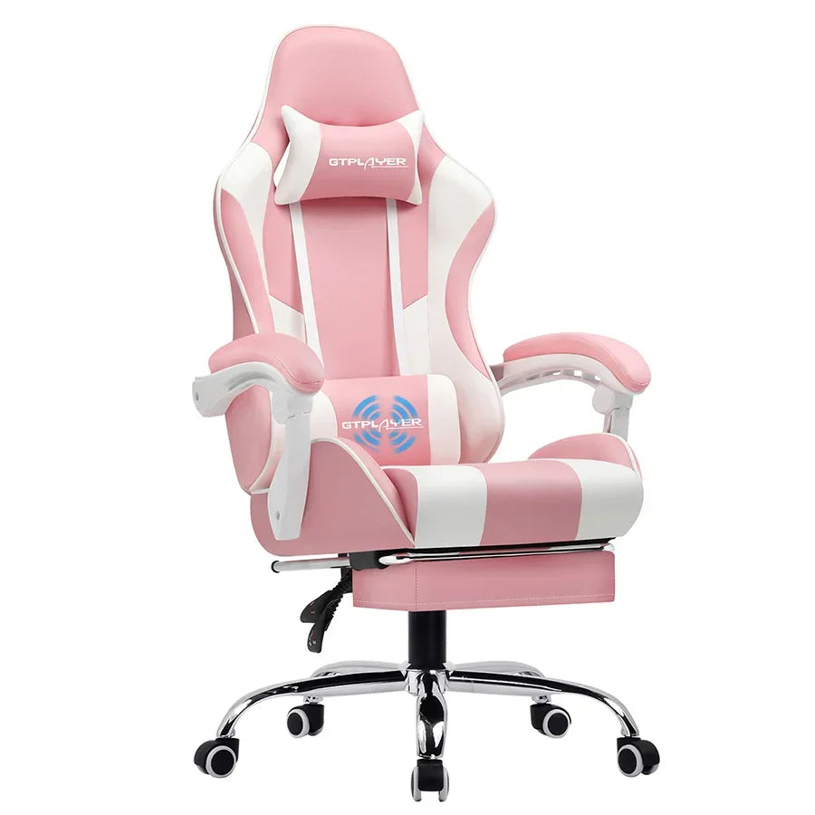 GTPLAYER Gaming Chair With Footrest And Lumbar Support Swivel Headrest by Platinum-Level Office Chairs
