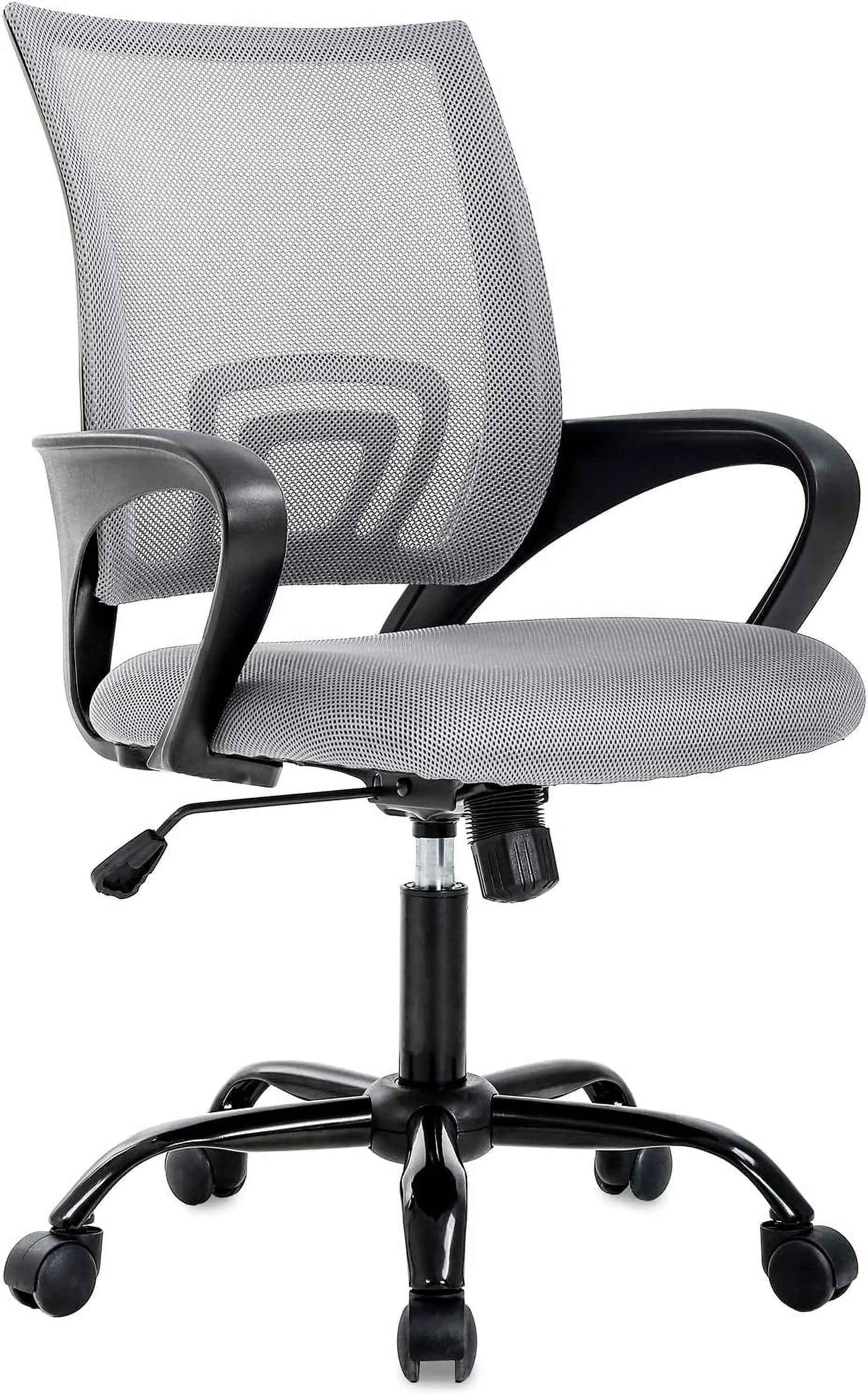 Bestoffice Ergonomic Office Chair, Lumbar Support, Adjustable Height with Armrests for Adults(Grey)