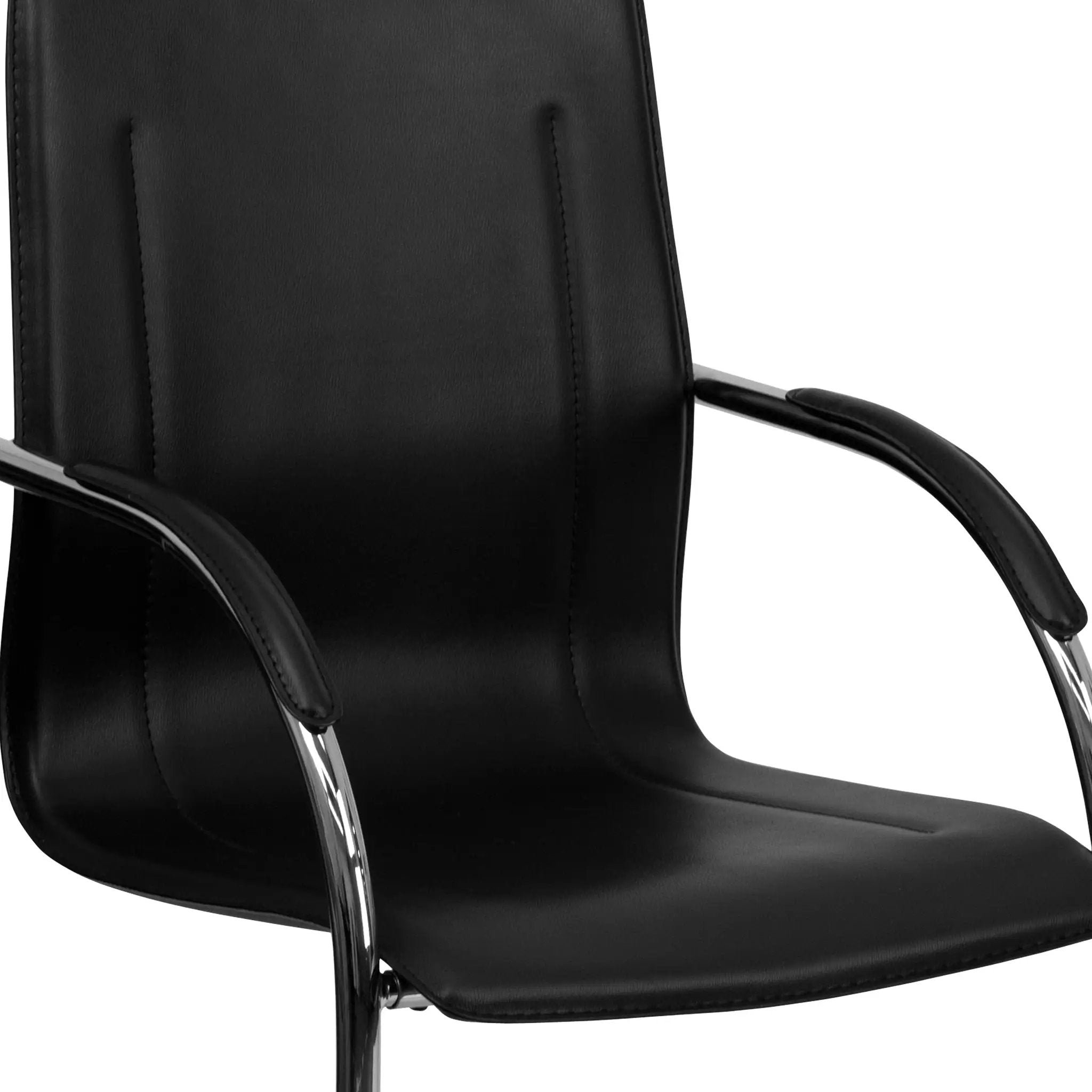 Vinyl Side Reception Chair with Chrome Sled Base - Lobby and Guest Seating