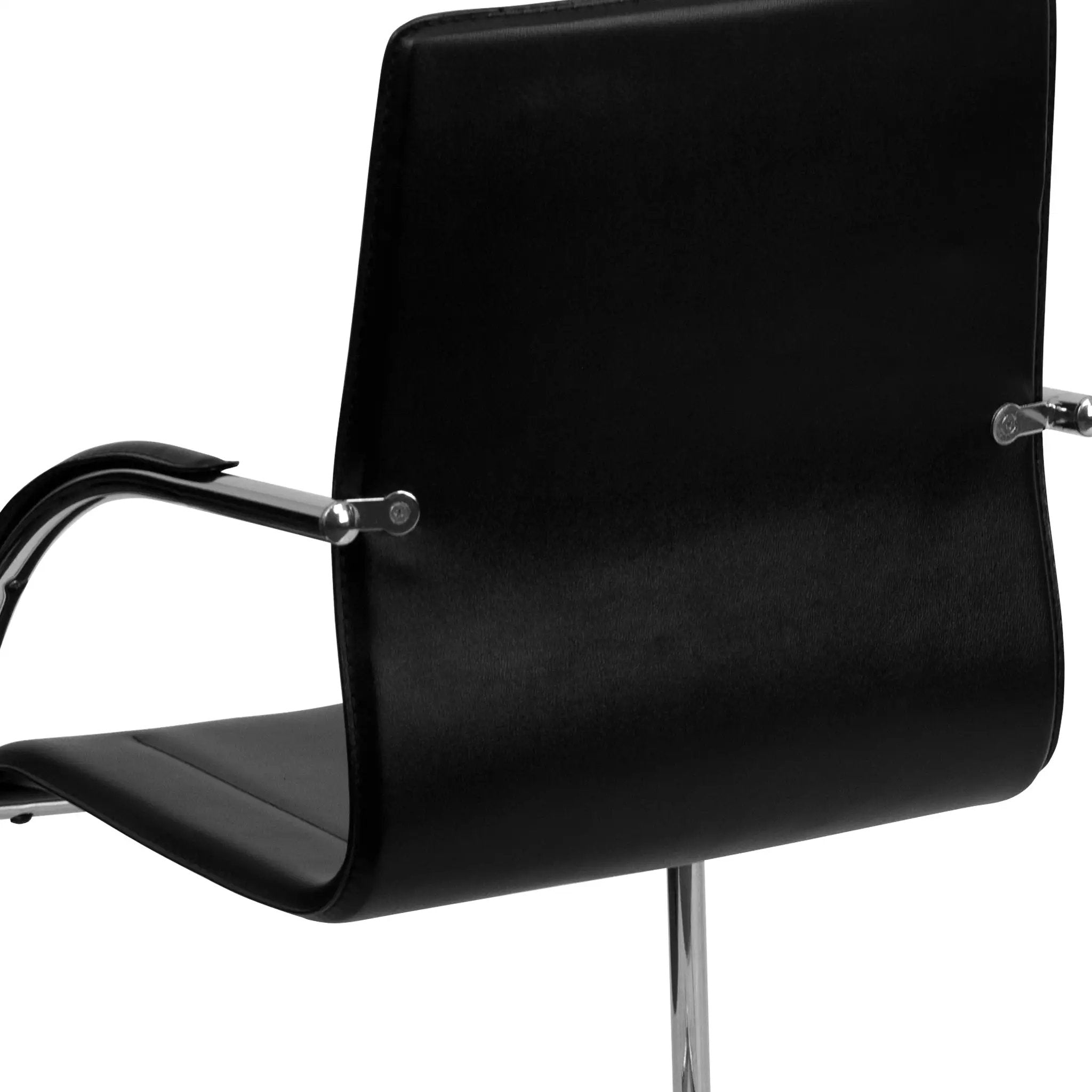 Vinyl Side Reception Chair with Chrome Sled Base - Lobby and Guest Seating