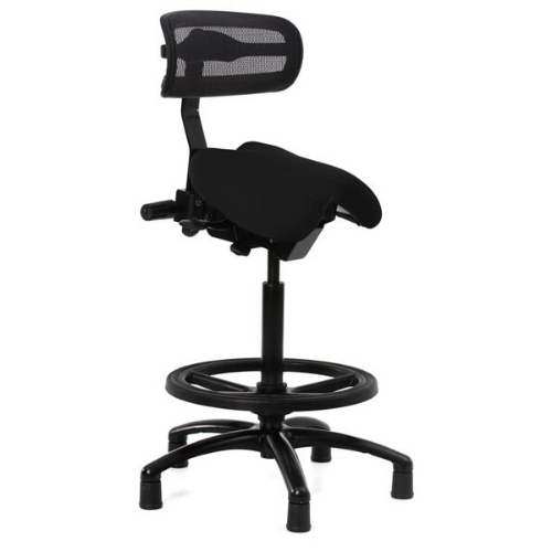 ErgoLab Performer Stealth Studio Stool with Backrest - Platinum-Level Office Chairs