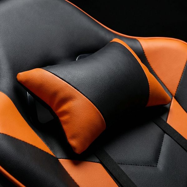 Ergonomic Gaming Chair, Footrest, Lumbar Massage, Orange - Platinum-Level Office Chairs
