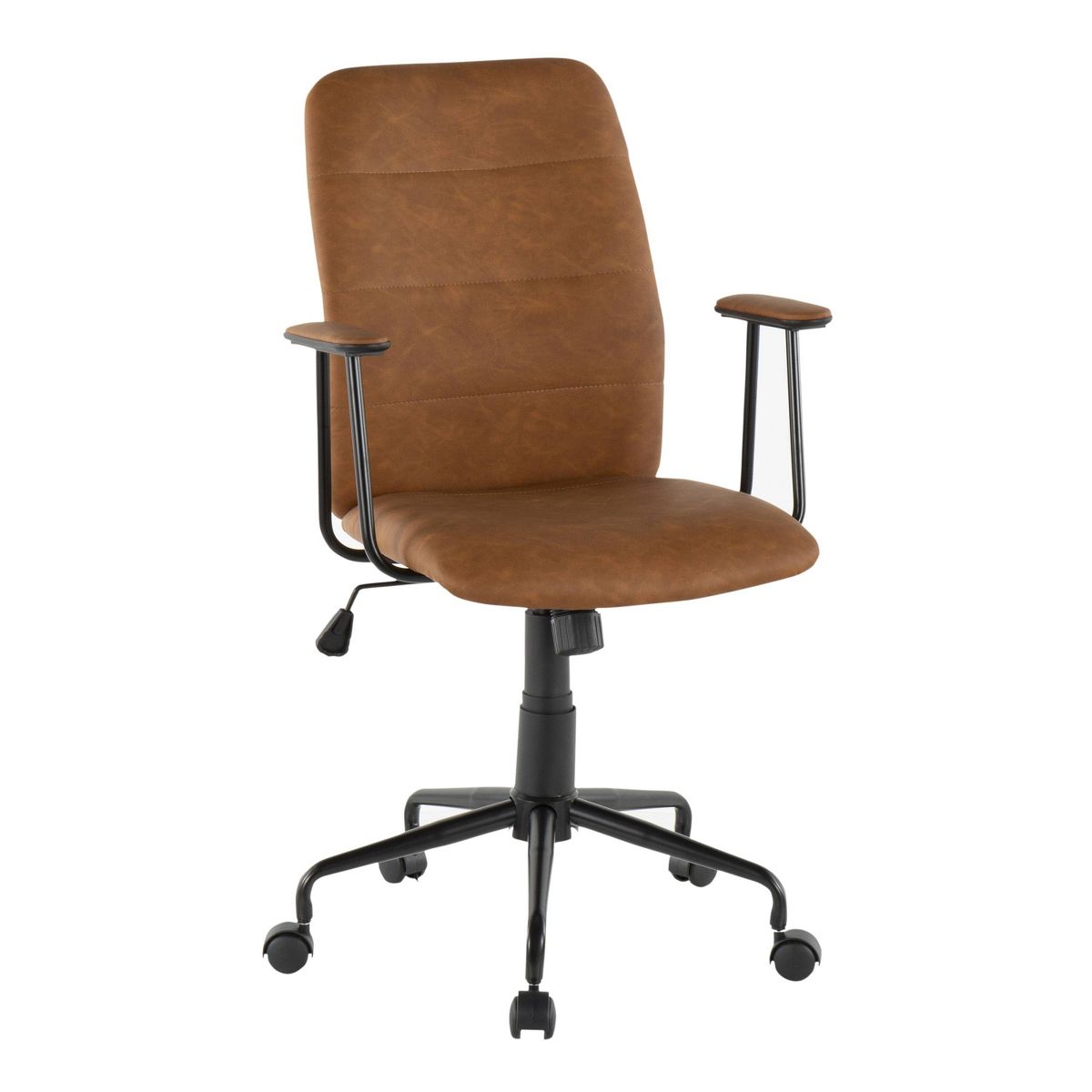 Espresso Faux Leather Adjustable Height Swivel Office Chair Ergonomic Computer Desk Chairtar Base - Platinum-Level Office Chairs