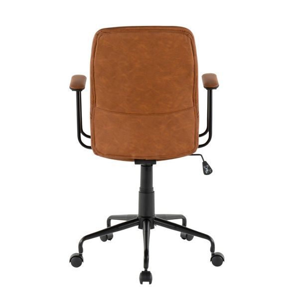 Espresso Faux Leather Adjustable Height Swivel Office Chair Ergonomic Computer Desk Chairtar Base - Platinum-Level Office Chairs