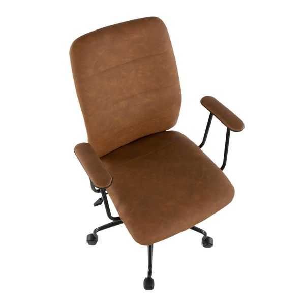 Espresso Faux Leather Adjustable Height Swivel Office Chair Ergonomic Computer Desk Chairtar Base - Platinum-Level Office Chairs