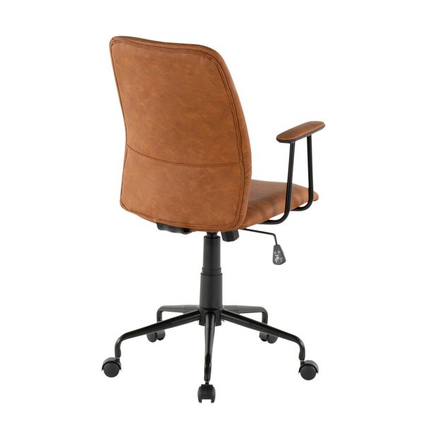 Espresso Faux Leather Adjustable Height Swivel Office Chair Ergonomic Computer Desk Chairtar Base - Platinum-Level Office Chairs