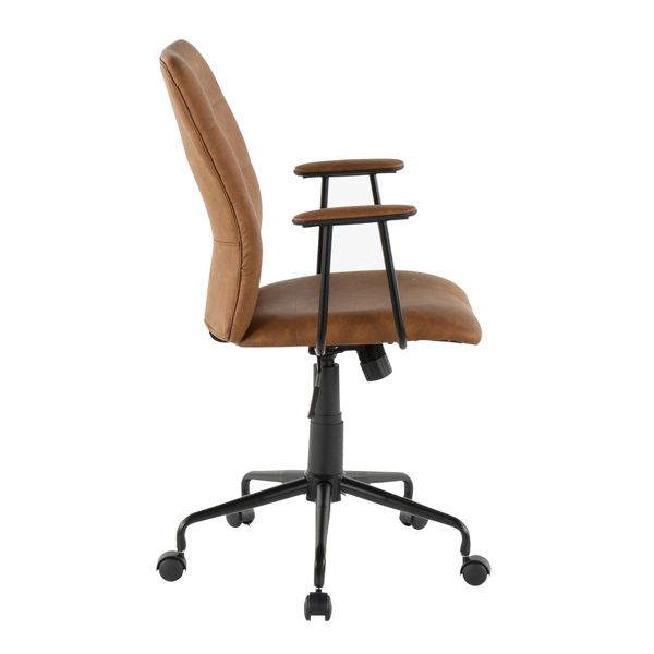 Espresso Faux Leather Adjustable Height Swivel Office Chair Ergonomic Computer Desk Chairtar Base - Platinum-Level Office Chairs