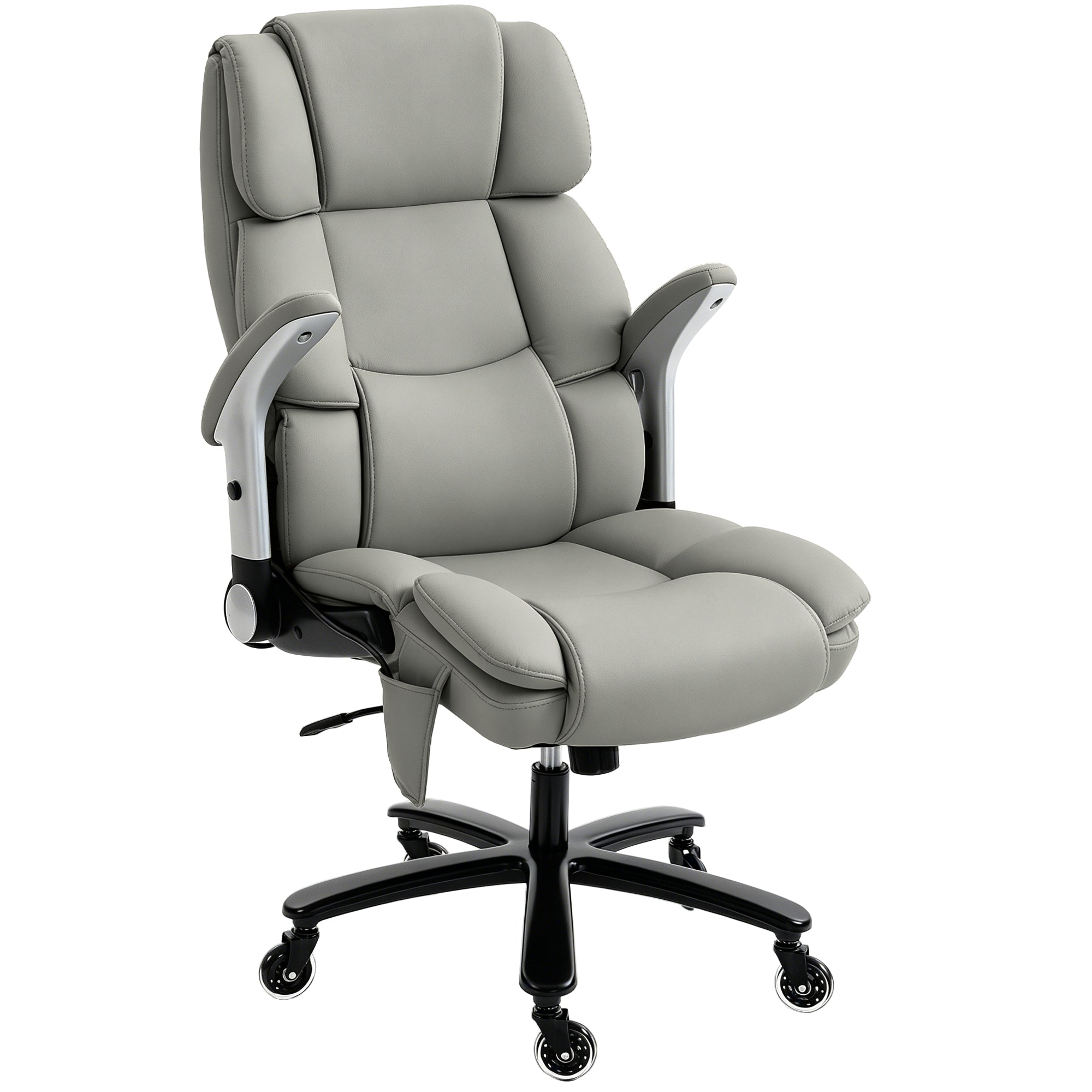Ergonomic office chair with airbag lumbar support in light gray
