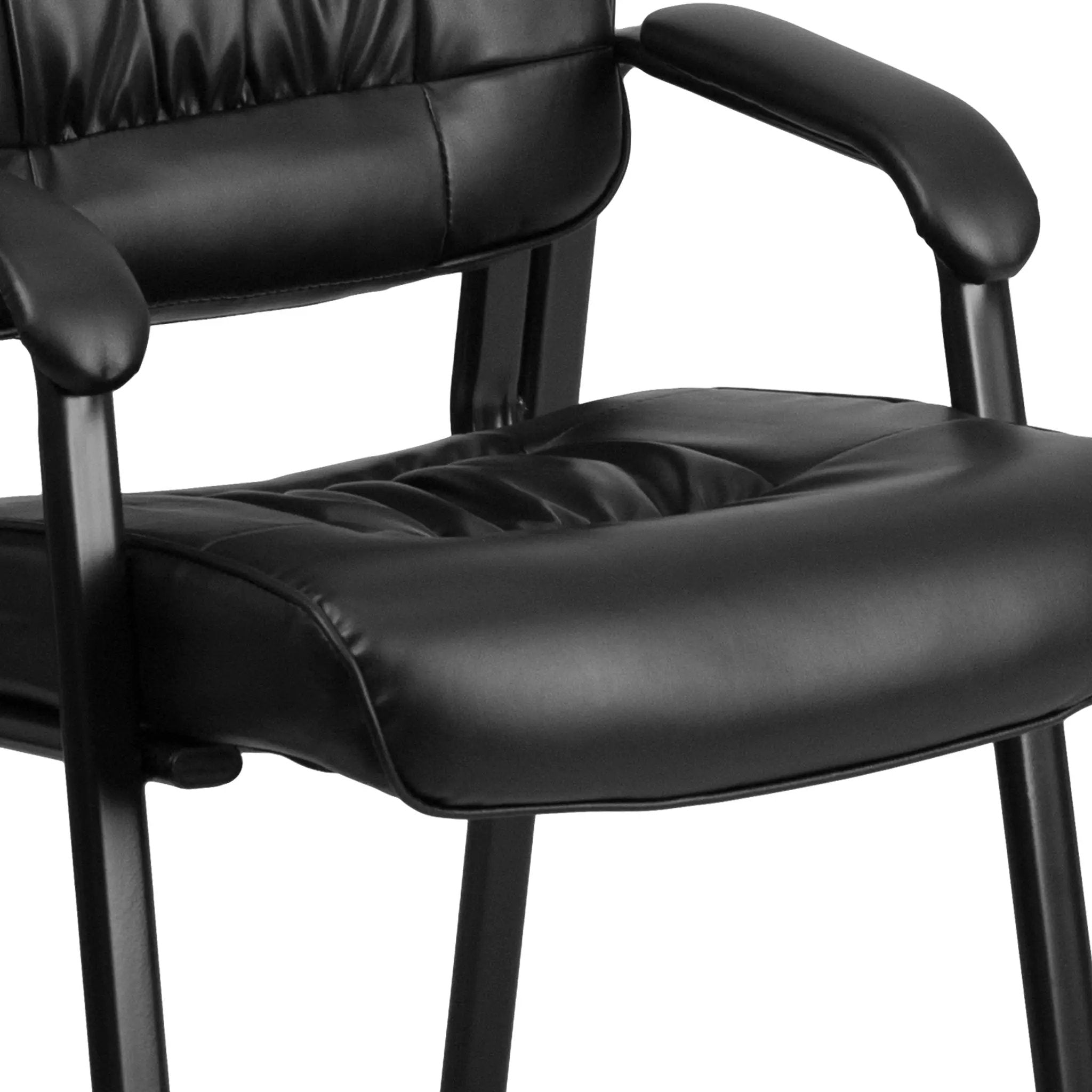 Upholstered Tufted Executive Reception Chair with Padded Arms - 23.25"W X 26"D X 36"H