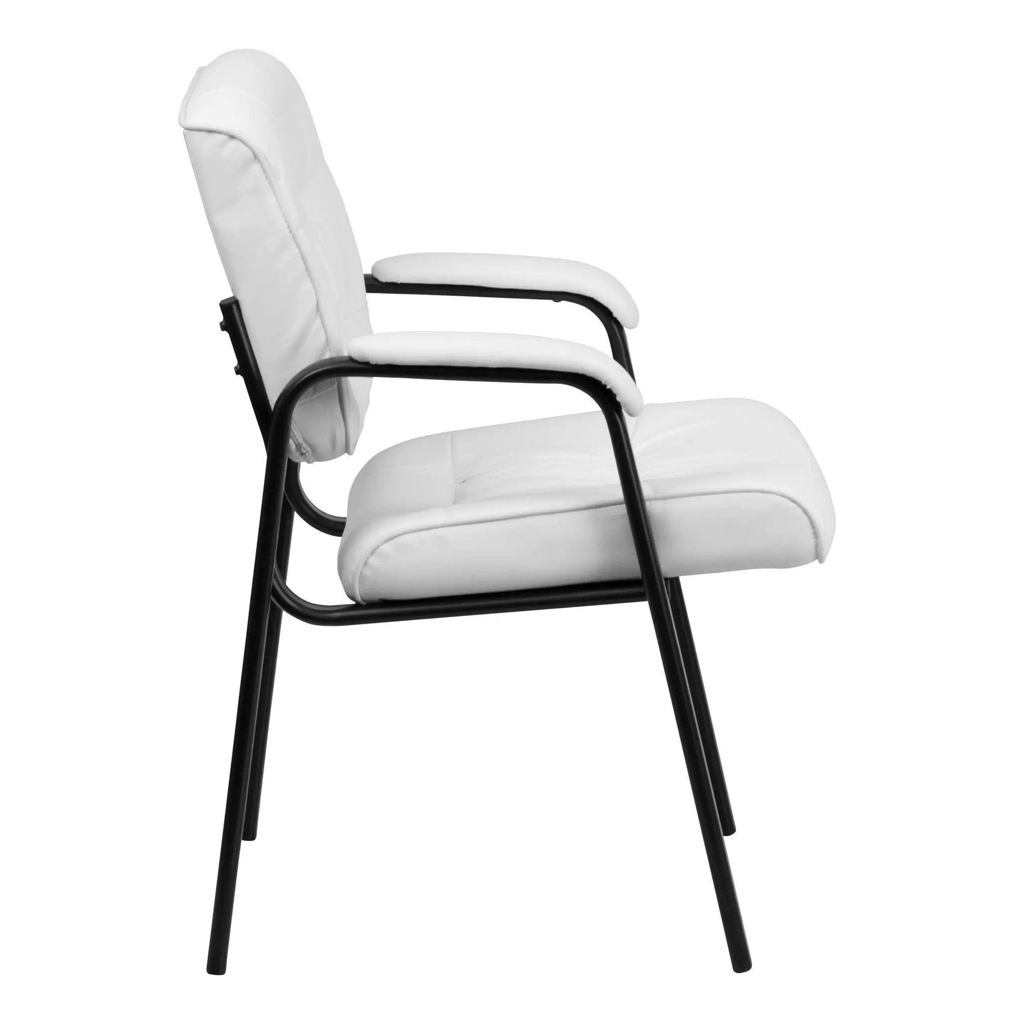 Upholstered Tufted Executive Reception Chair with Padded Arms - 23.25"W X 26"D X 36"H