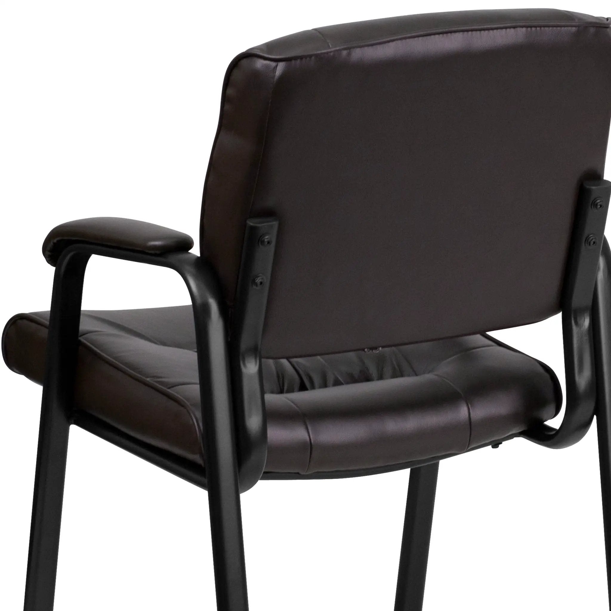 Upholstered Tufted Executive Reception Chair with Padded Arms - 23.25"W X 26"D X 36"H