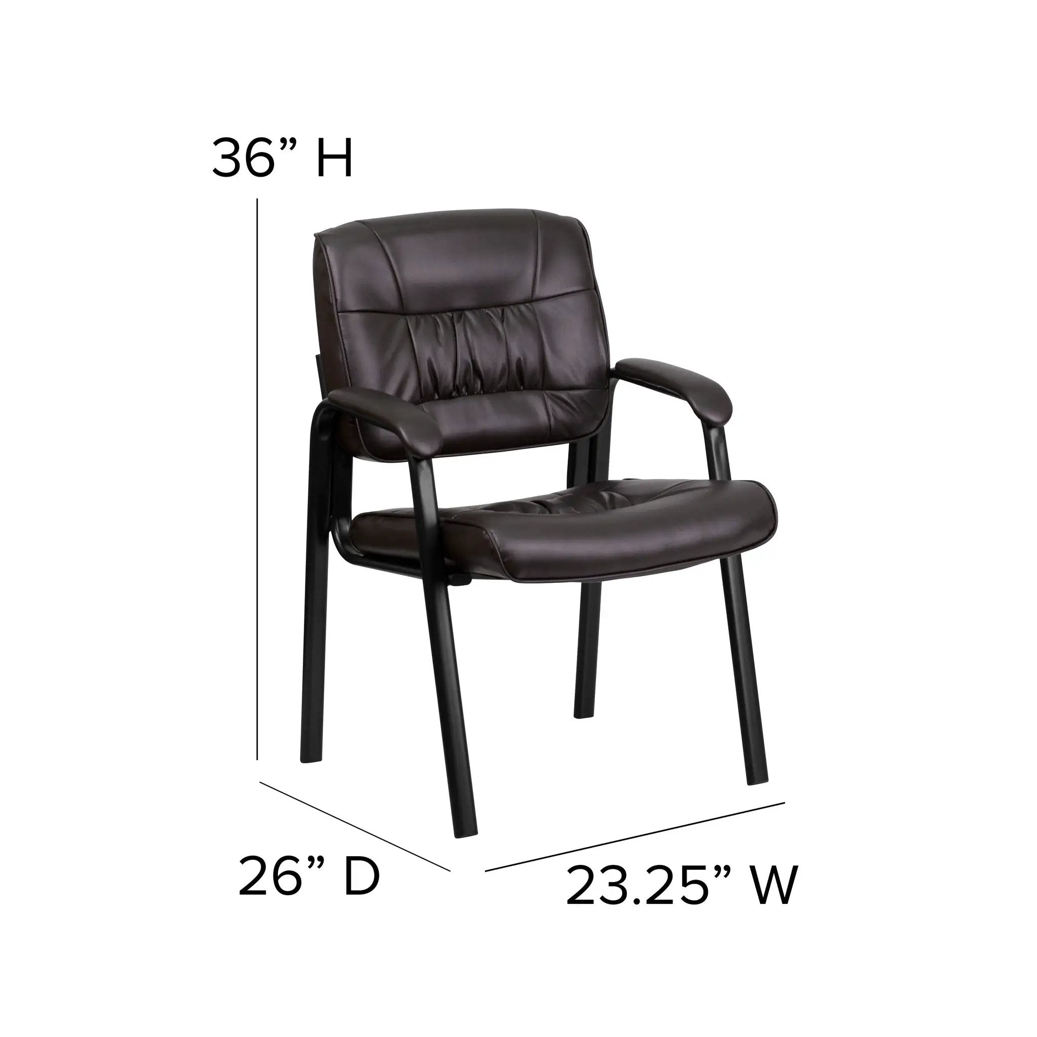 Upholstered Tufted Executive Reception Chair with Padded Arms - 23.25"W X 26"D X 36"H
