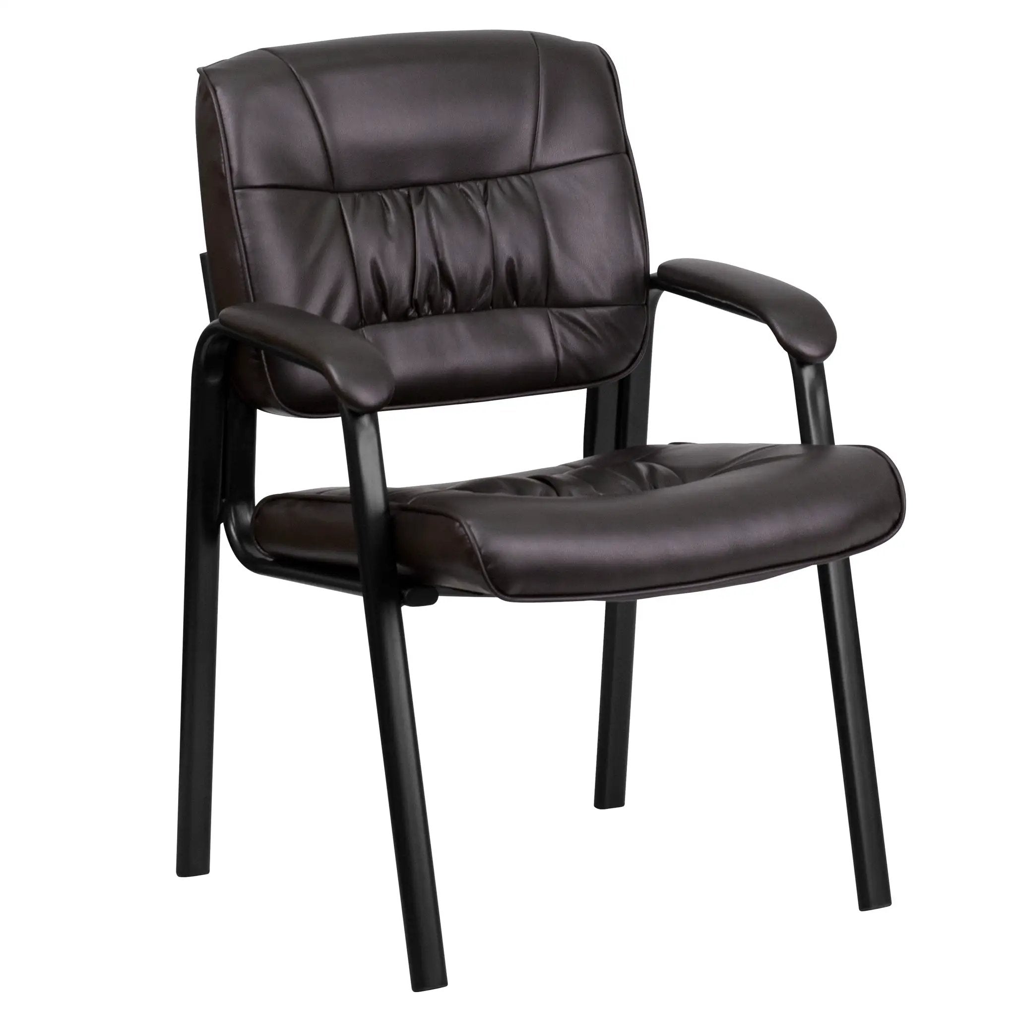 Upholstered Tufted Executive Reception Chair with Padded Arms - 23.25"W X 26"D X 36"H