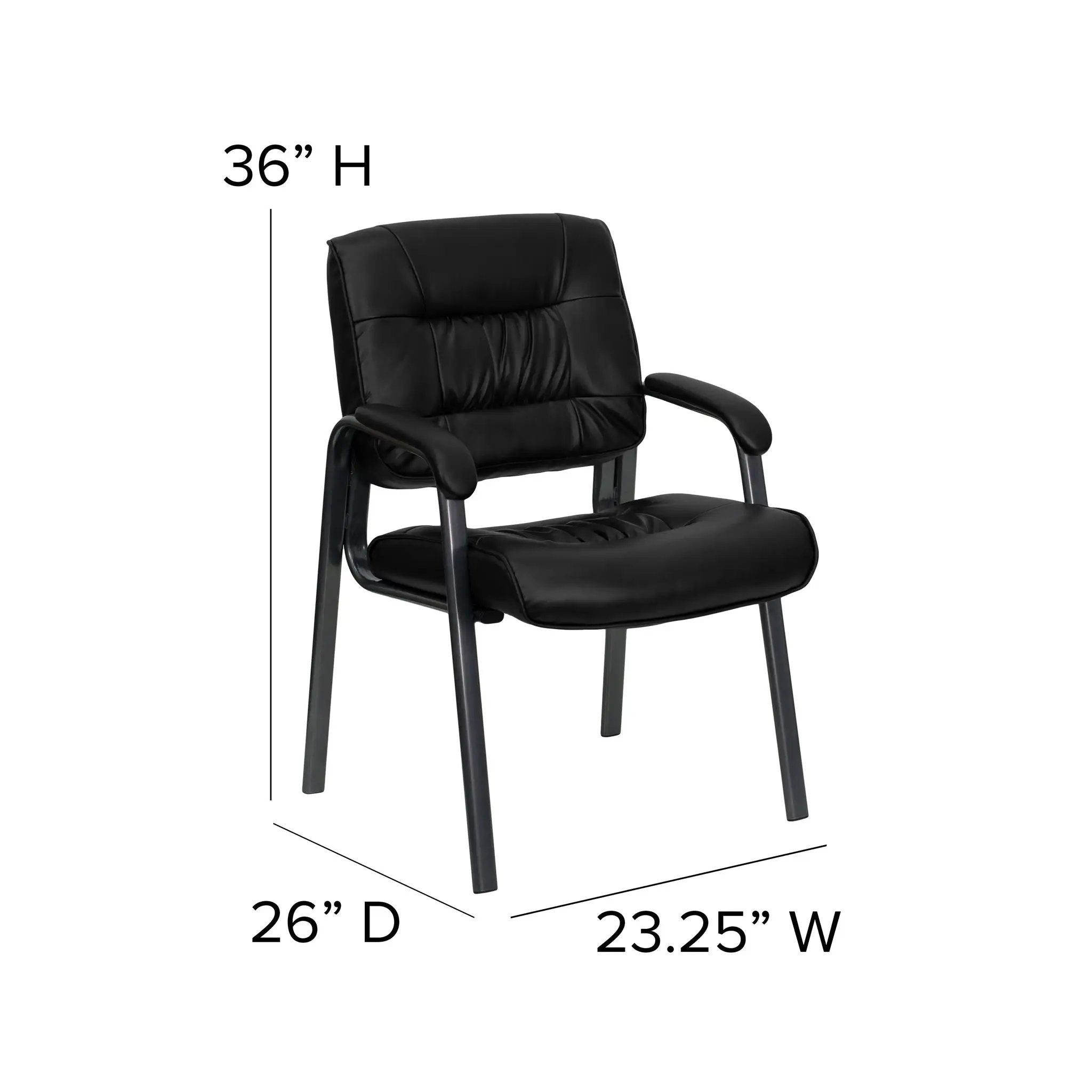 Upholstered Tufted Executive Reception Chair with Padded Arms - 23.25"W X 26"D X 36"H