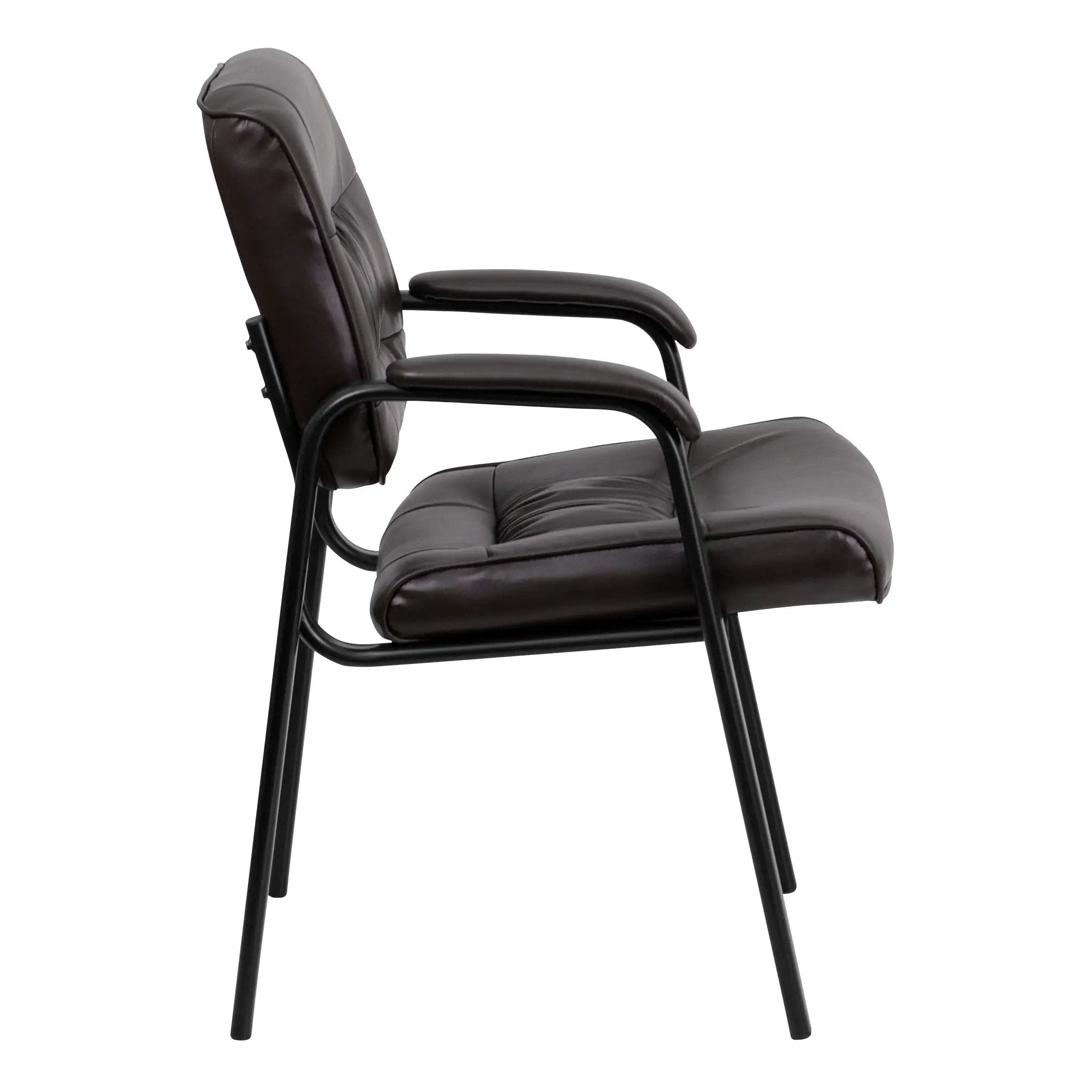 Upholstered Tufted Executive Reception Chair with Padded Arms - 23.25"W X 26"D X 36"H