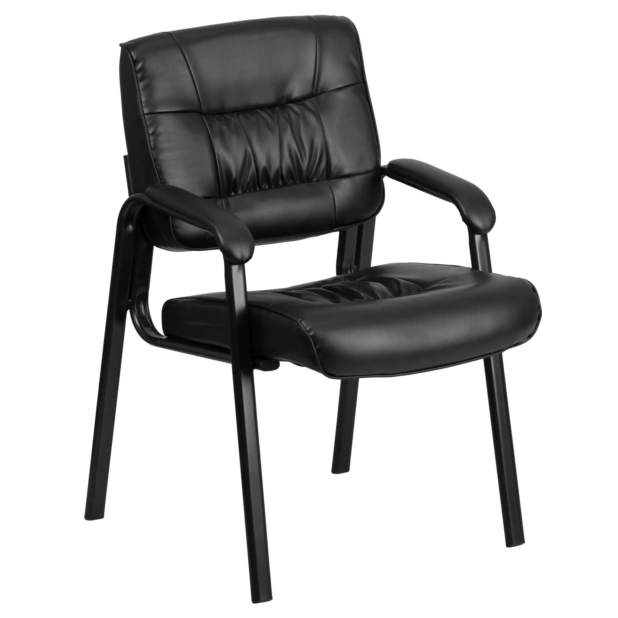 Upholstered Tufted Executive Reception Chair with Padded Arms - 23.25"W X 26"D X 36"H