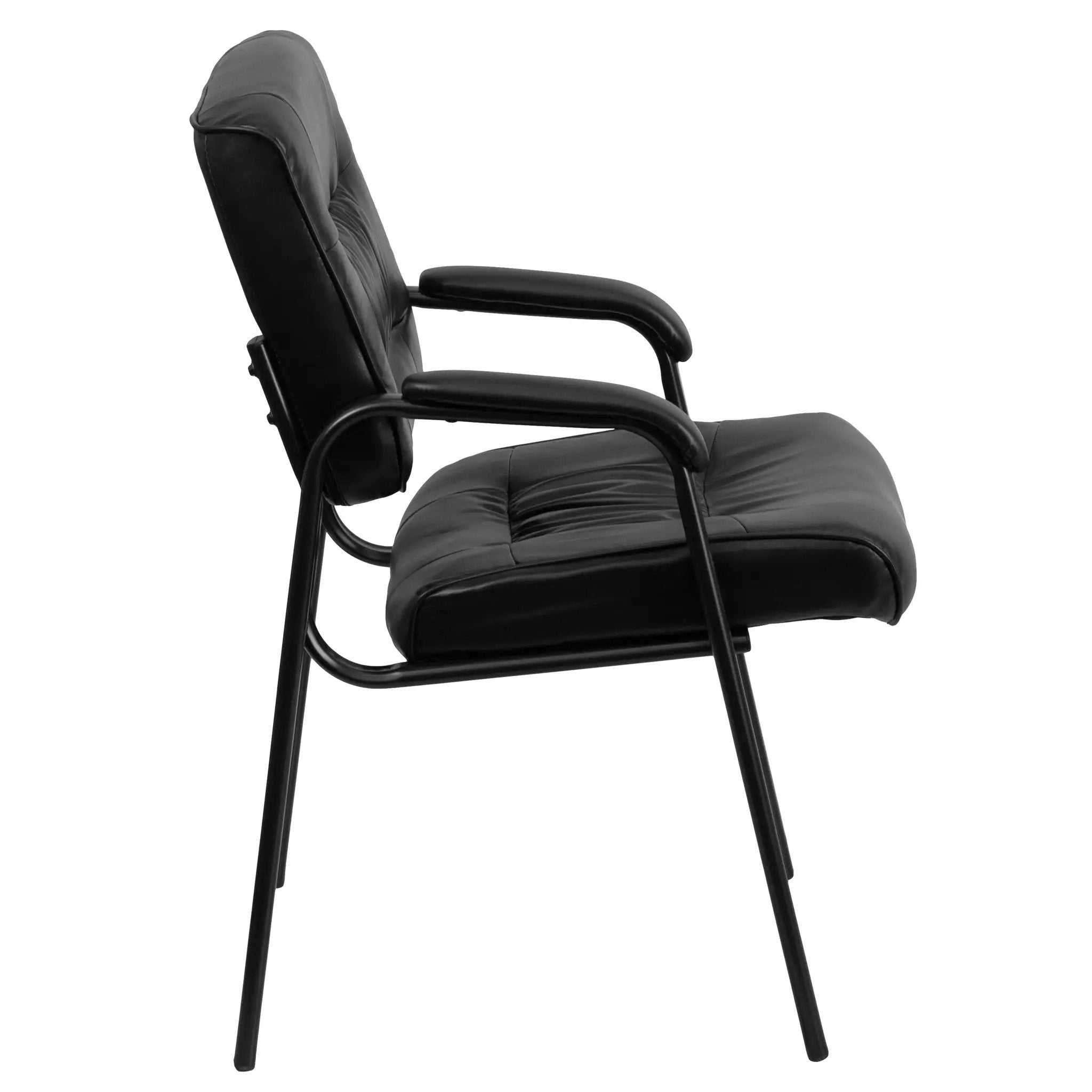 Upholstered Tufted Executive Reception Chair with Padded Arms - 23.25"W X 26"D X 36"H