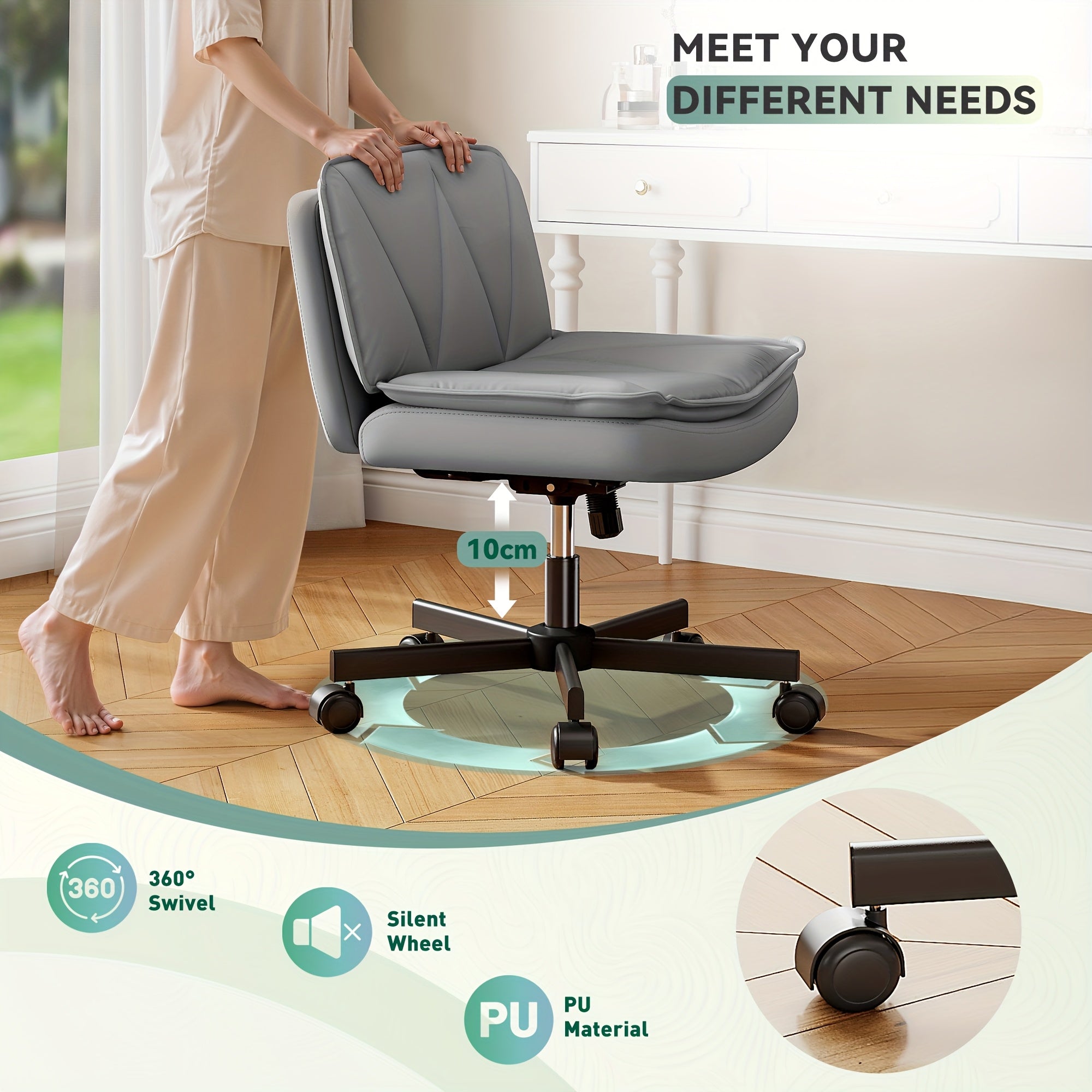 27 Inch Wide Criss Cross Swivel Office Chair with Back Support - Platinum-Level Office Chairs