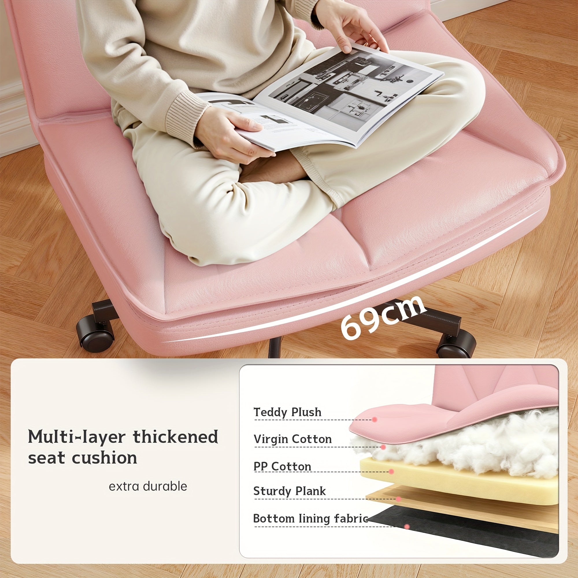 27 Inch Wide Criss Cross Swivel Office Chair with Back Support - Platinum-Level Office Chairs