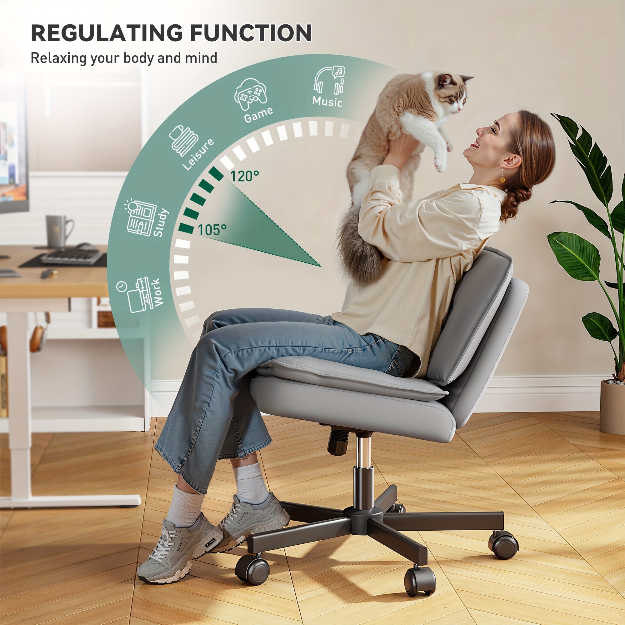 27 Inch Wide Criss Cross Swivel Office Chair with Back Support - Platinum-Level Office Chairs