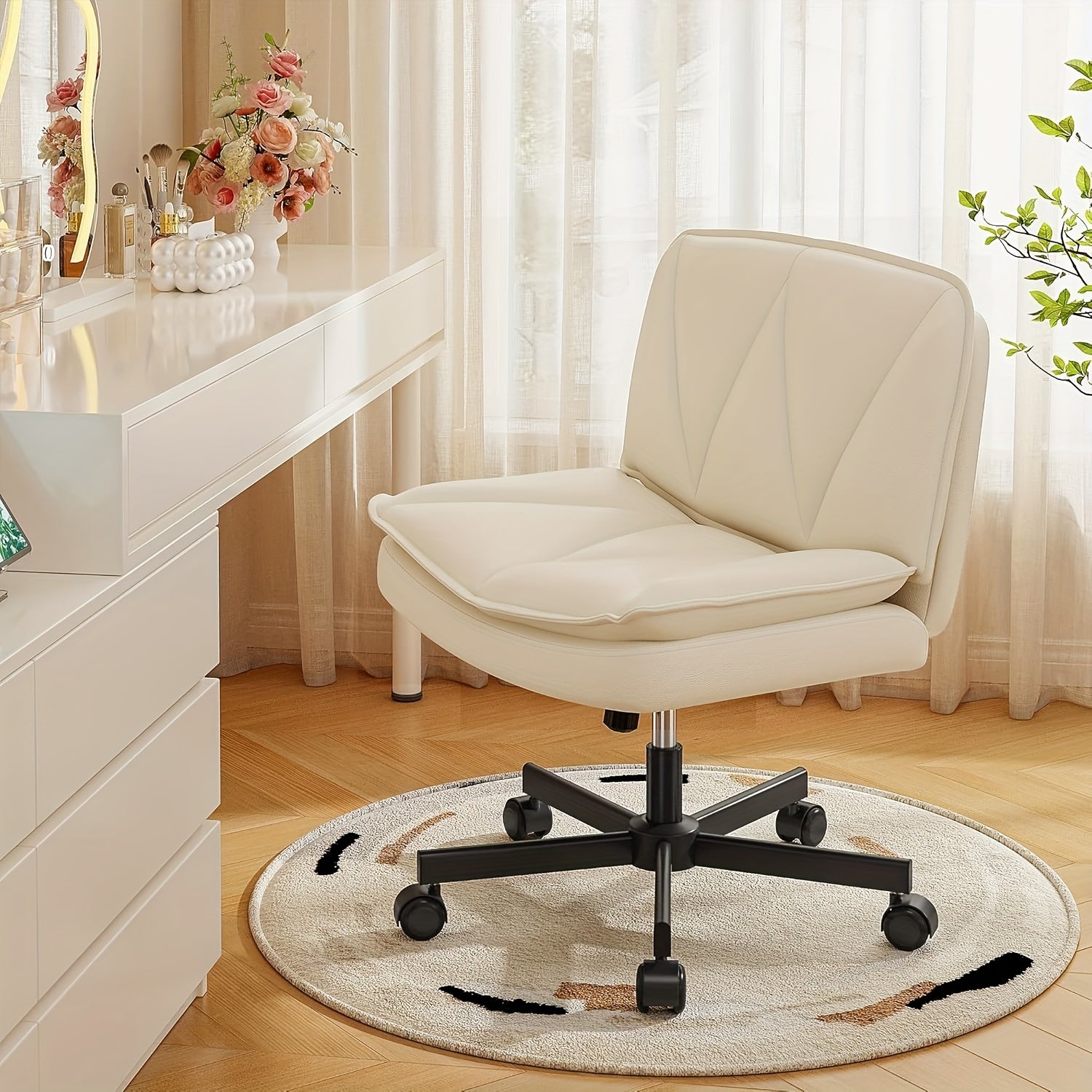 27 Inch Wide Criss Cross Swivel Office Chair with Back Support - Platinum-Level Office Chairs