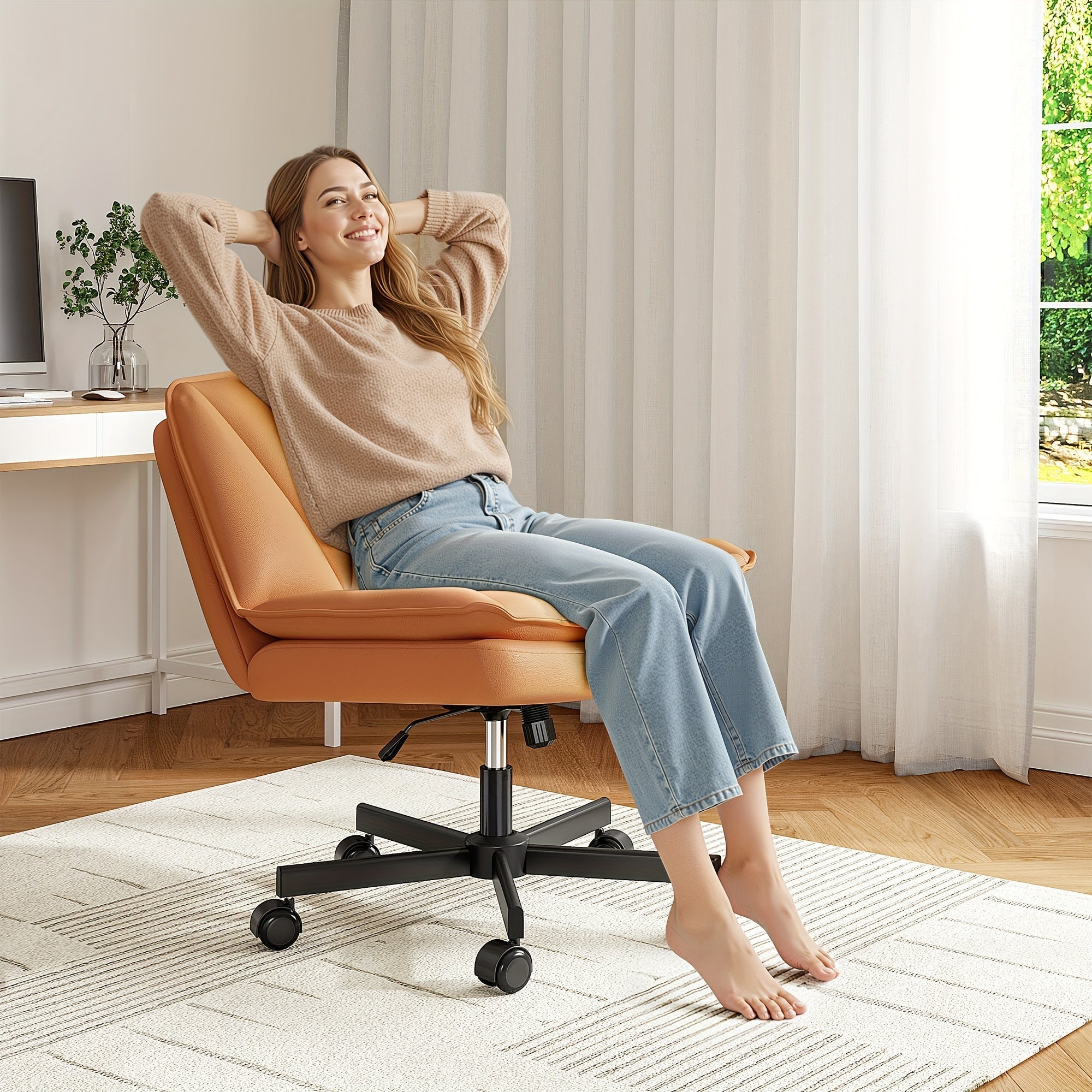 27 Inch Wide Criss Cross Swivel Office Chair with Back Support - Platinum-Level Office Chairs