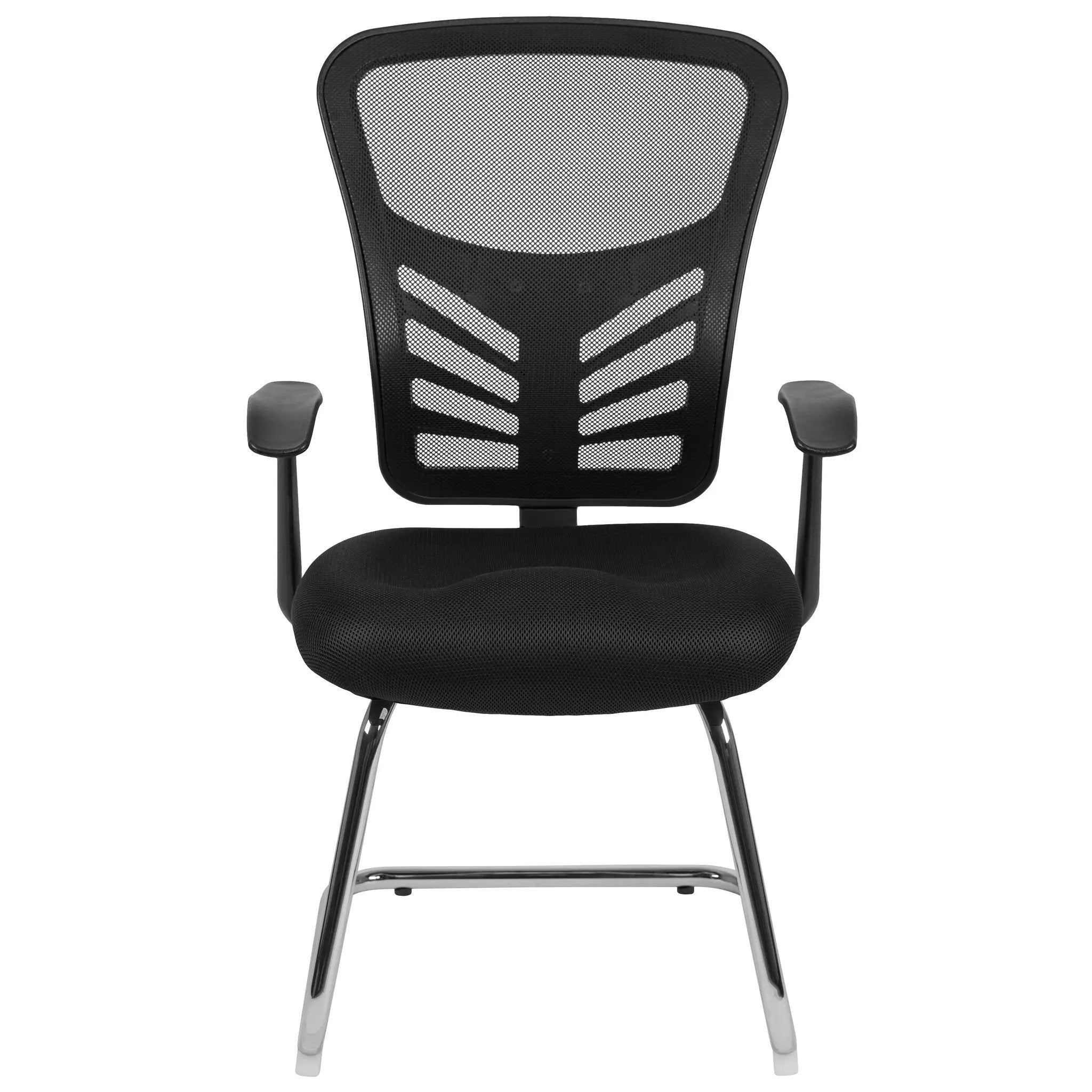 Mesh Side Reception Chair with Chrome Sled Base - Conference Room Chair