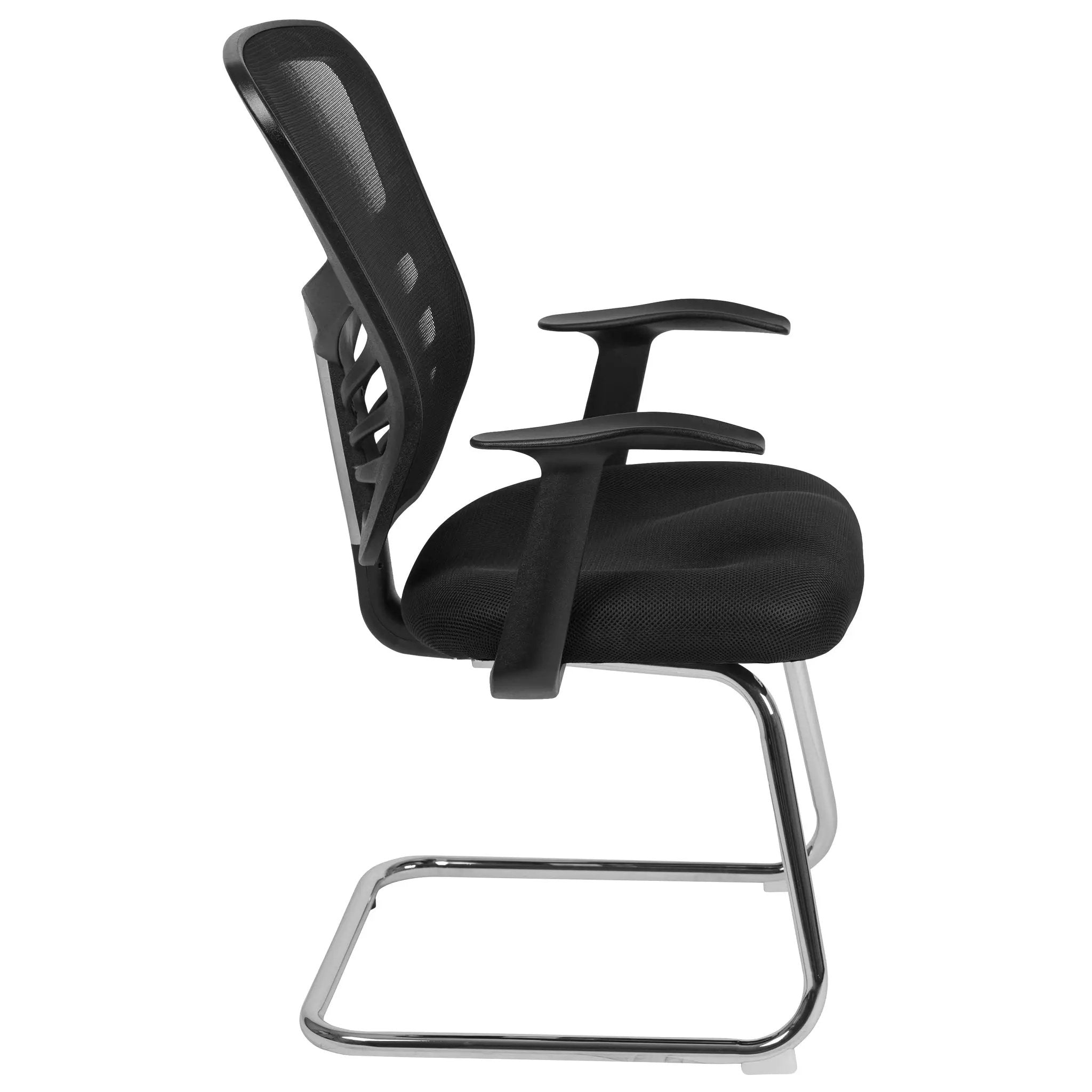 Mesh Side Reception Chair with Chrome Sled Base - Conference Room Chair