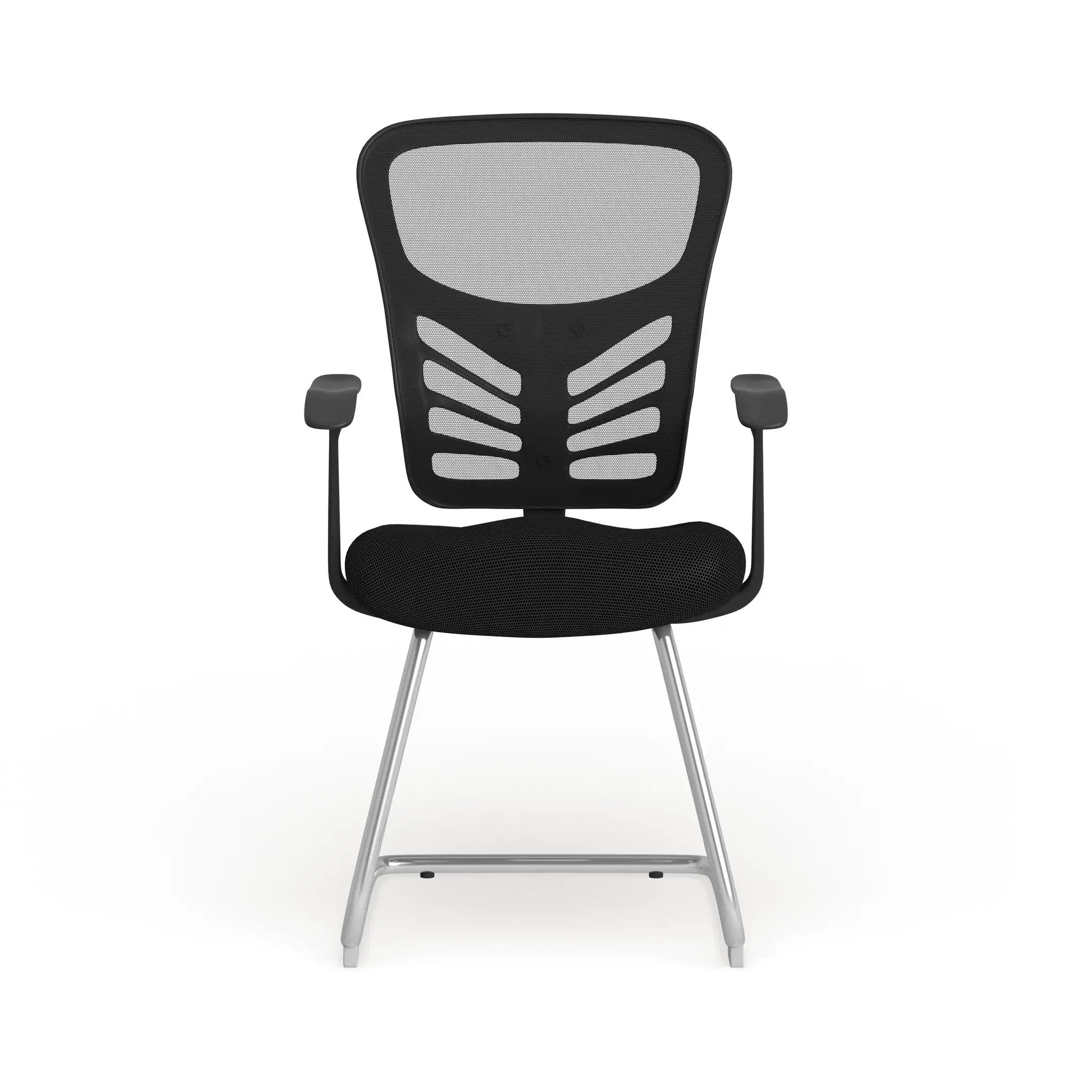 Mesh Side Reception Chair with Chrome Sled Base - Conference Room Chair