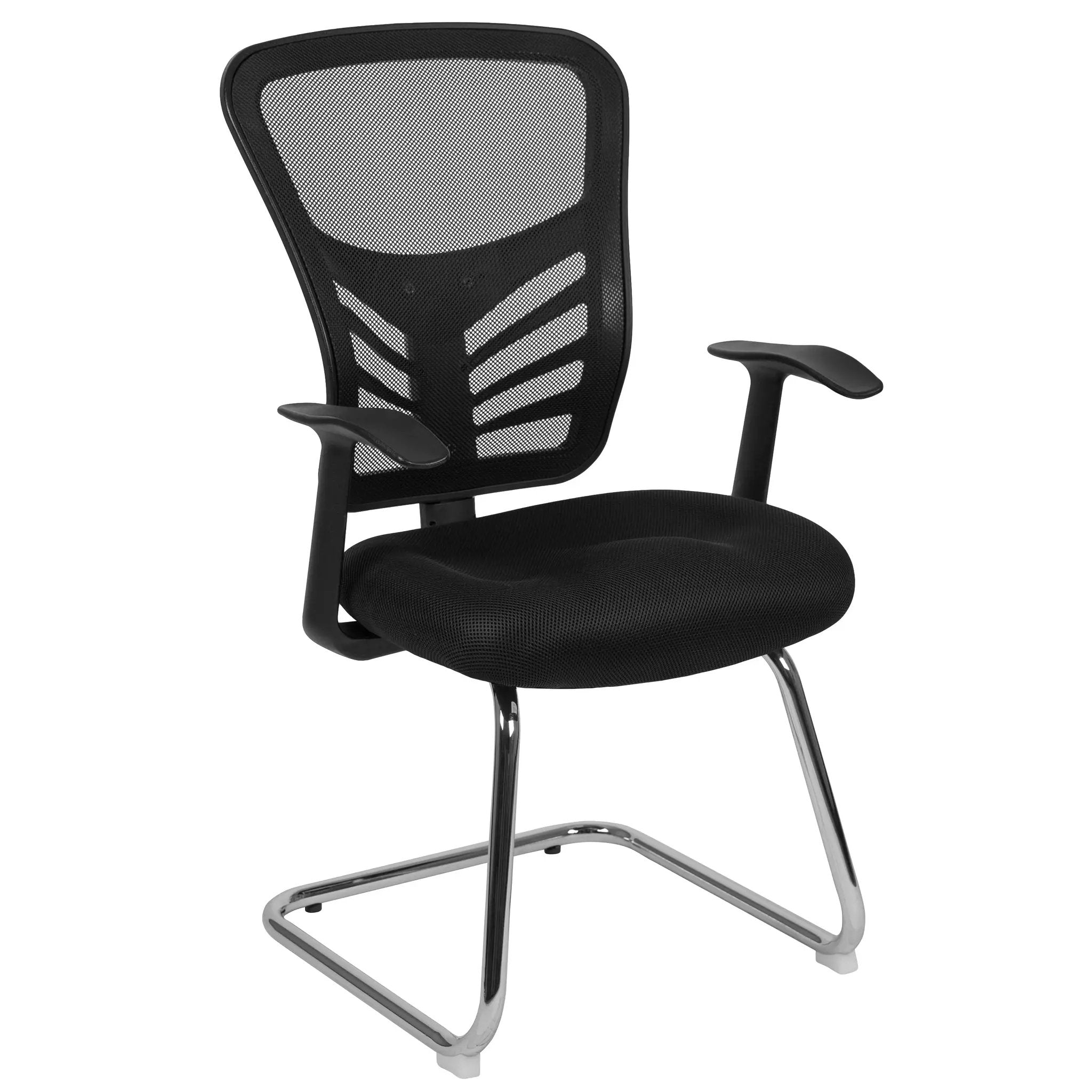 Mesh Side Reception Chair with Chrome Sled Base - Conference Room Chair
