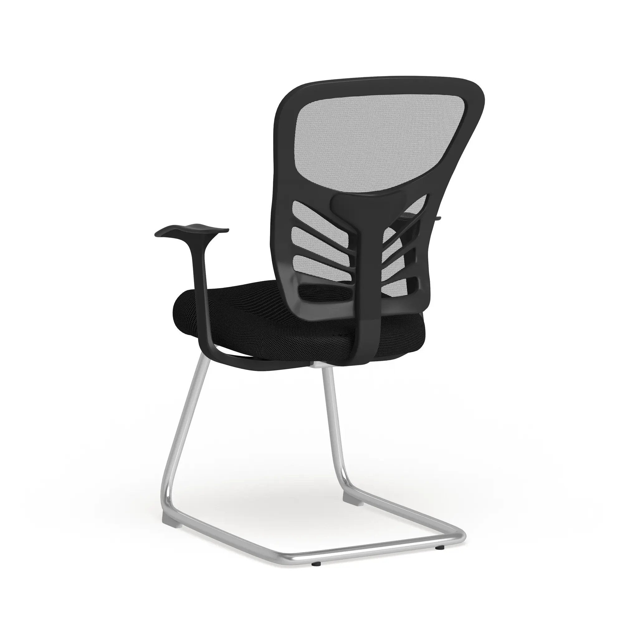 Mesh Side Reception Chair with Chrome Sled Base - Conference Room Chair